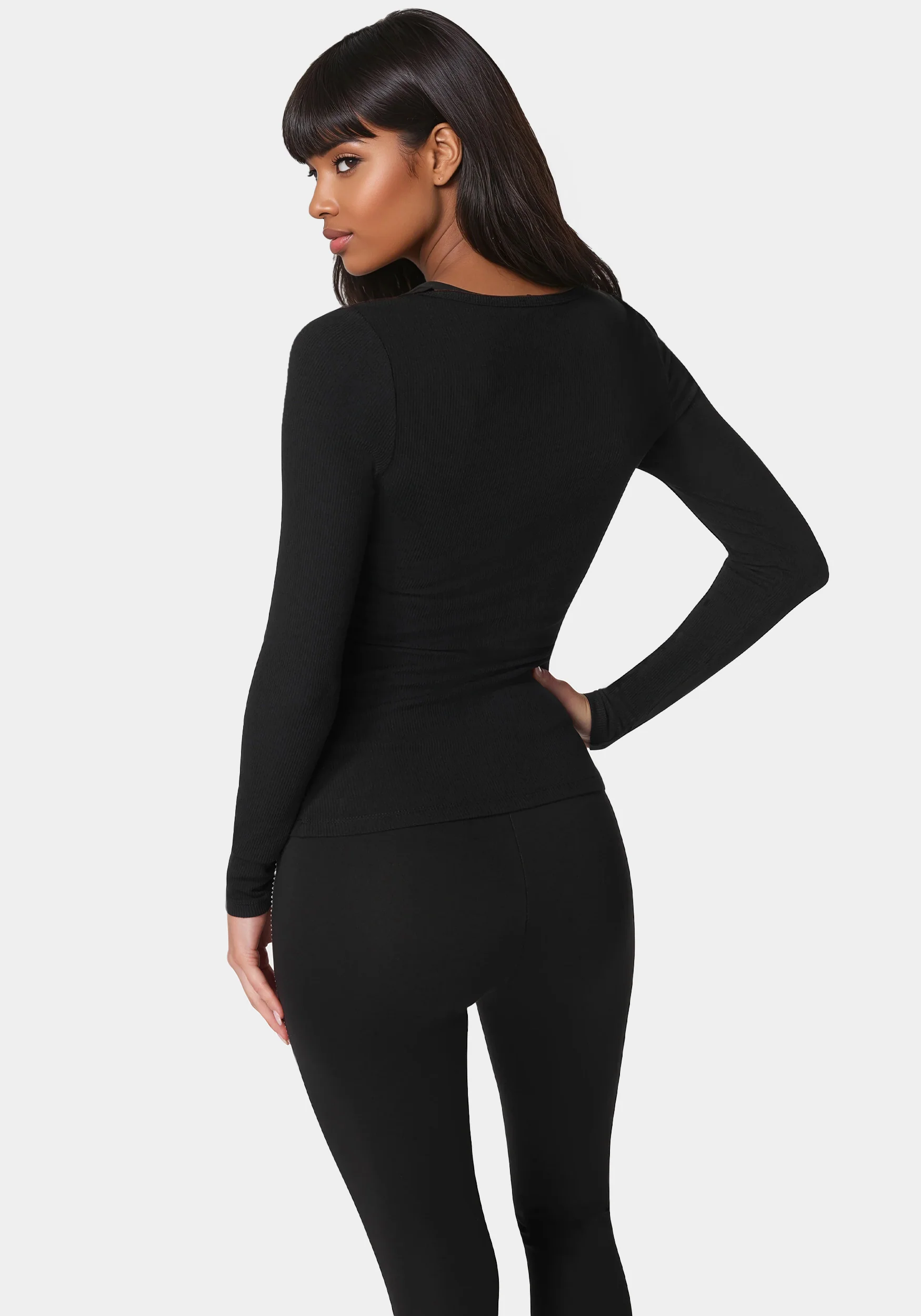 15301-long-sleeve-scoop-neck-bebe-logo-rib-top-4.webp Long Sleeve Scoop Neck Bebe Logo Rib Top