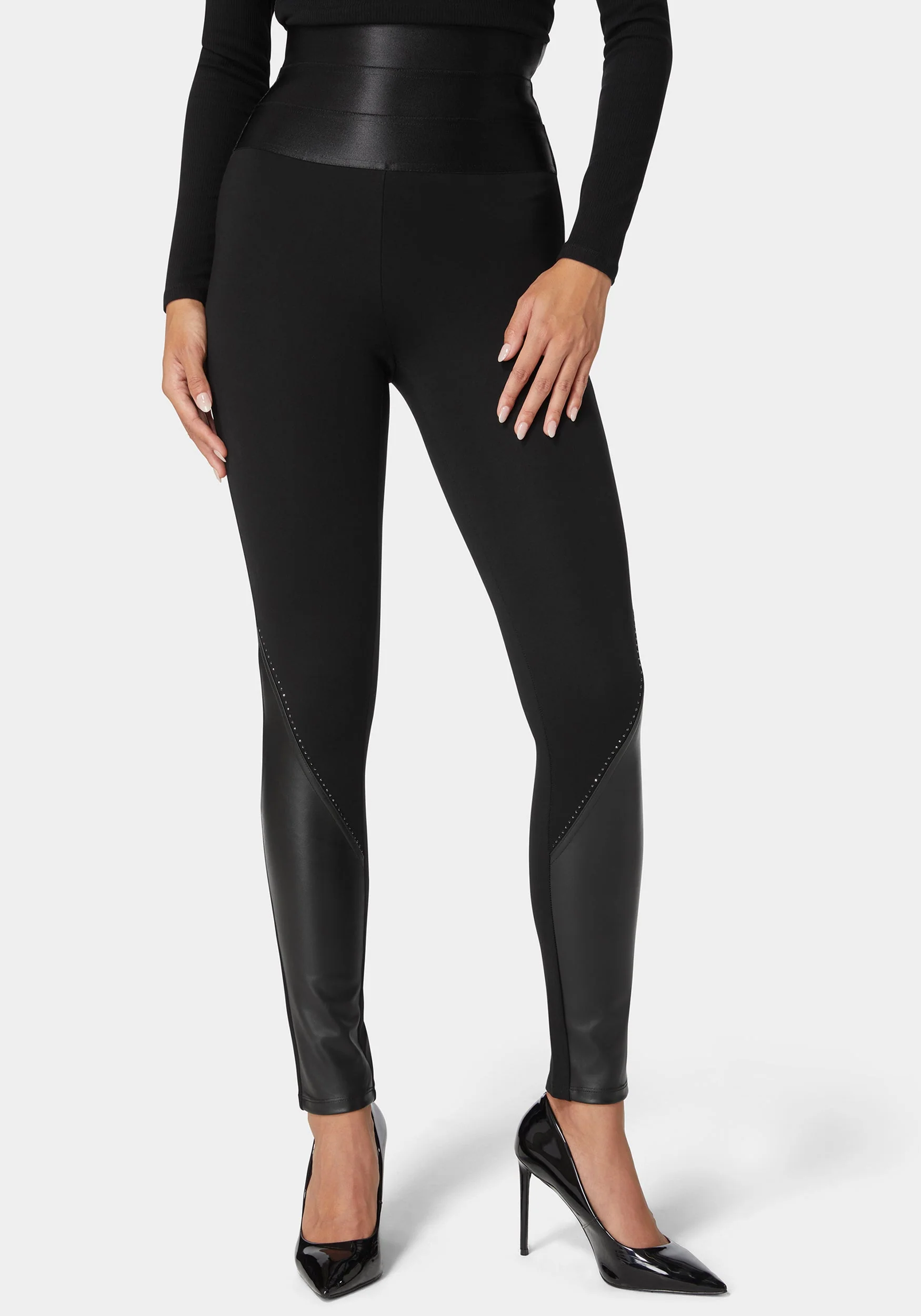 15661-high-waist-stud-details-vegan-leather-insert-pdr-legging-1.webp High Waist Stud Details Vegan Leather Insert Pdr Legging