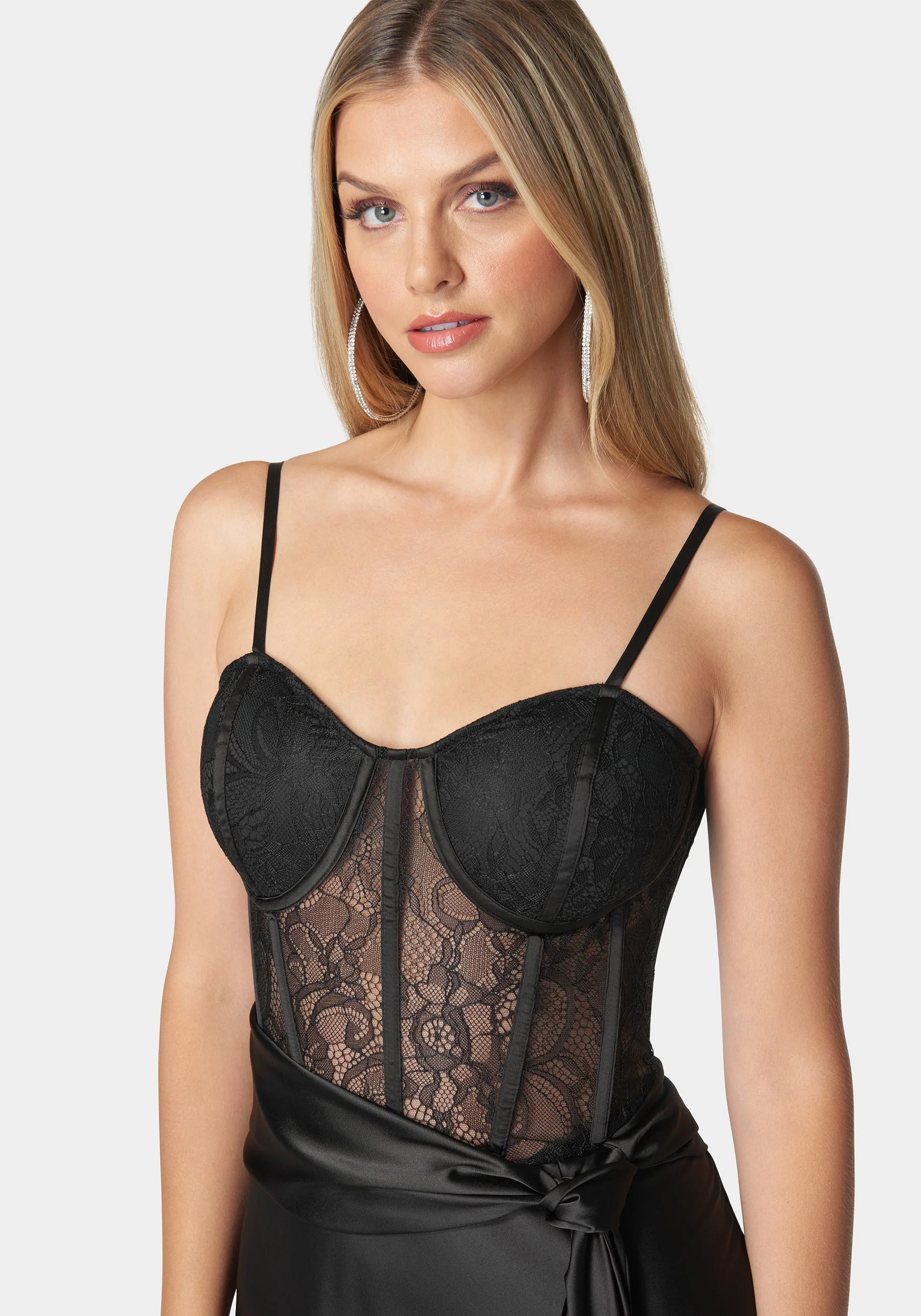 Lace And Satin Bustier Gown