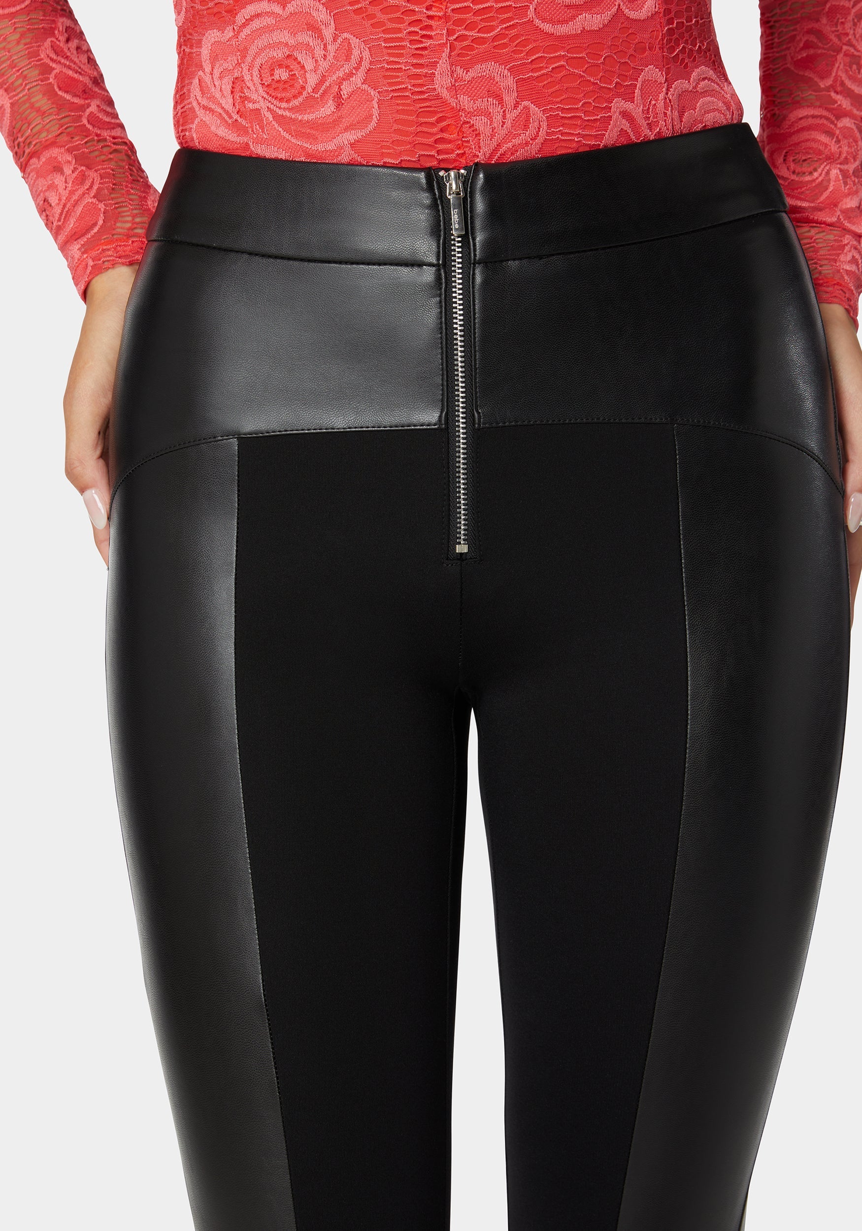 16219-high-waist-vegan-leather-combo-pdr-legging-4.jpg High Waist Vegan Leather Combo Pdr Legging