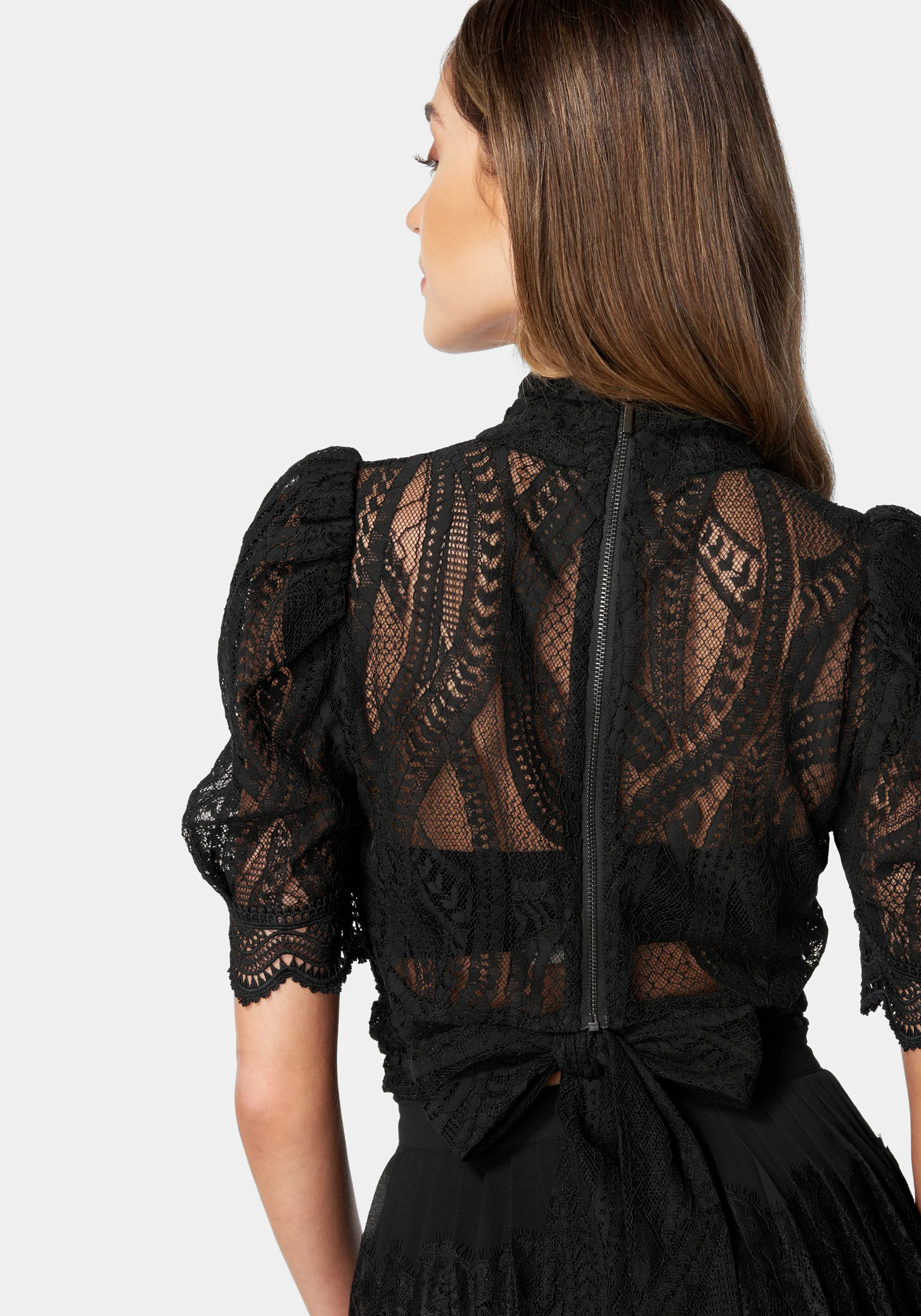 16394-puff-sleeve-ruched-waist-lace-top-3.webp Puff Sleeve Ruched Waist Lace Top