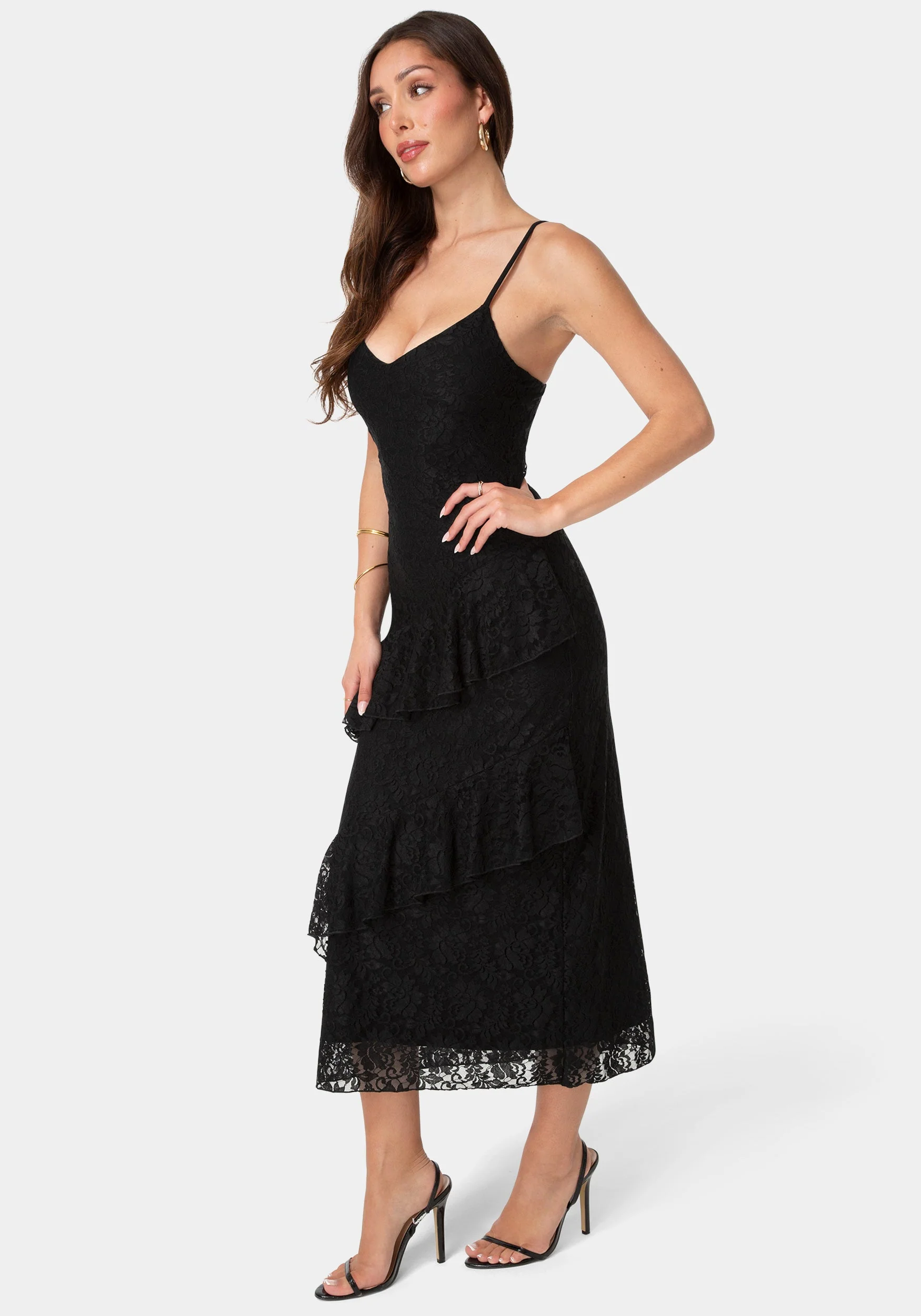 Lace Ruffle Maxi Dress