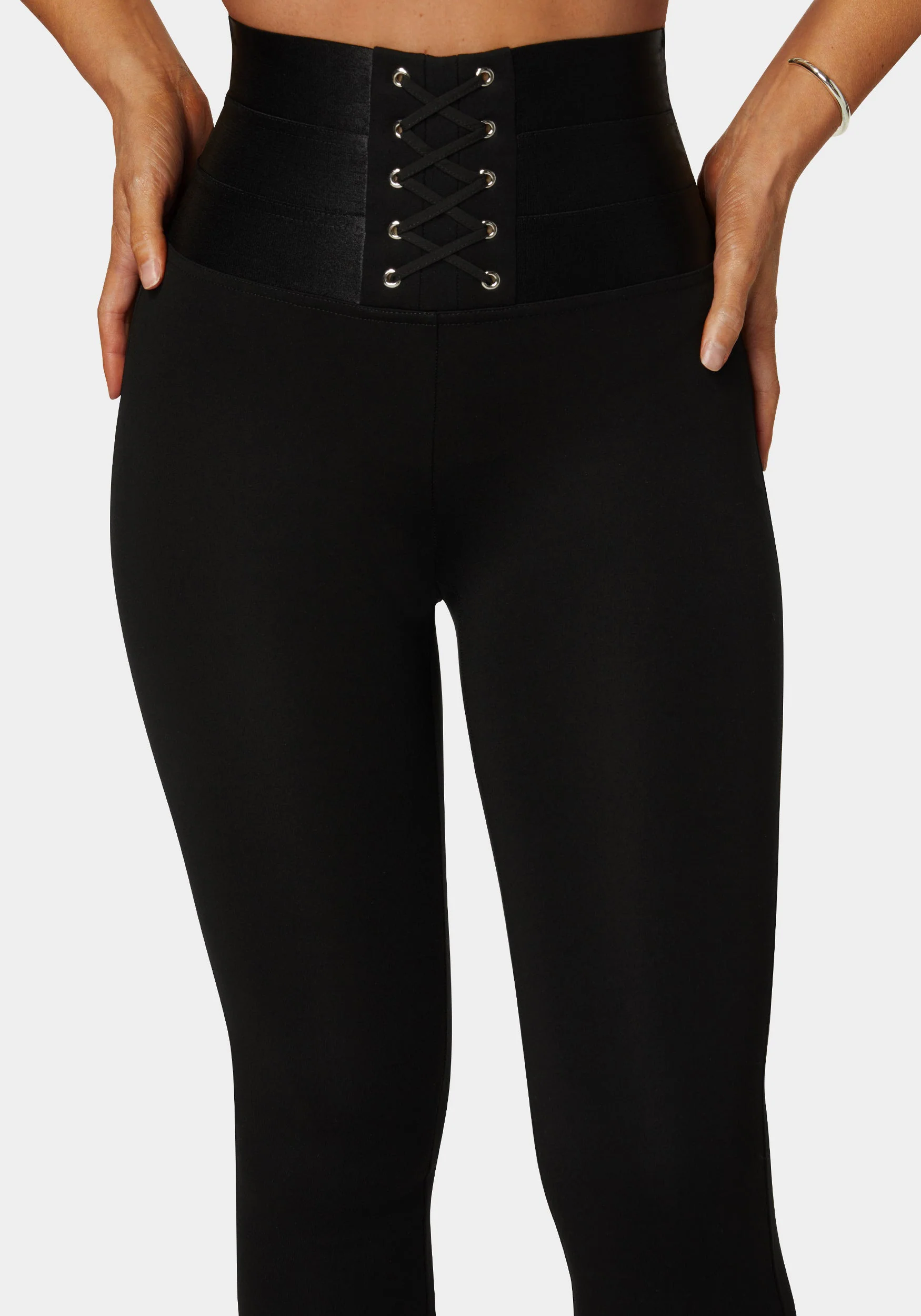 16671-high-waisted-elastic-waistband-lace-up-legging-3.webp High Waisted Elastic Waistband Lace Up Legging