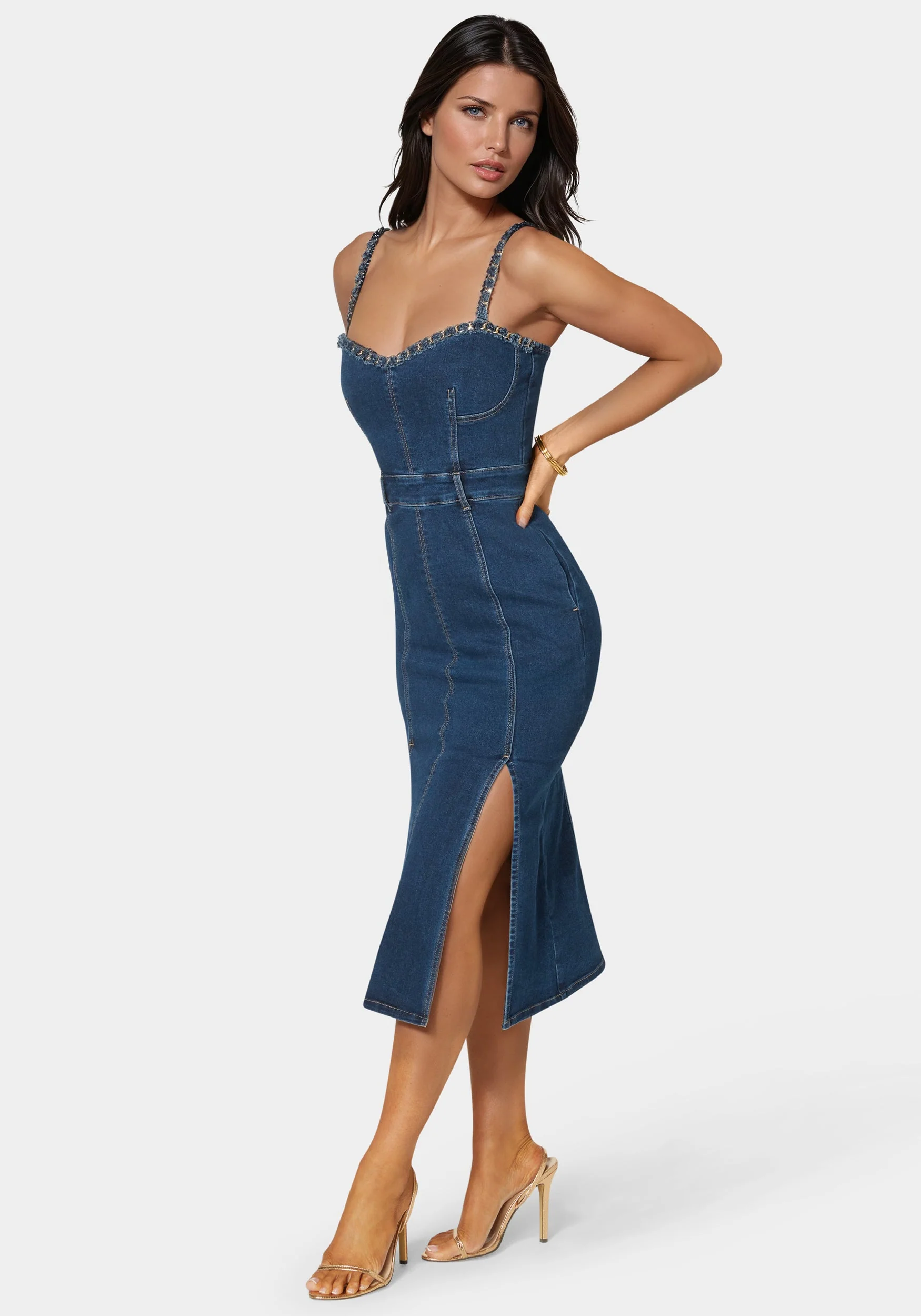 16775-neckline-chain-trim-midi-denim-dress-2.webp Neckline Chain Trim Midi Denim Dress