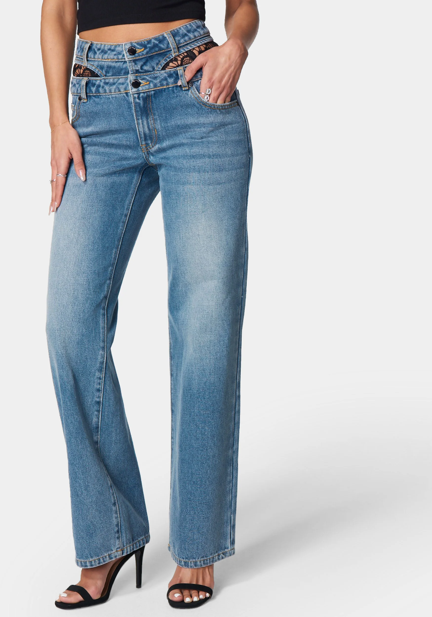 17001-double-high-waistband-lace-insert-wide-leg-jeans-1.webp Double High Waistband Lace Insert Wide Leg Jeans