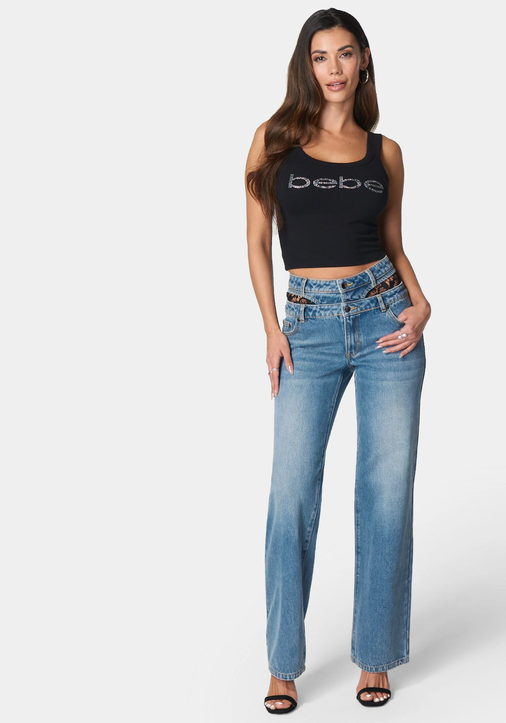 17001-double-high-waistband-lace-insert-wide-leg-jeans-2.webp Double High Waistband Lace Insert Wide Leg Jeans