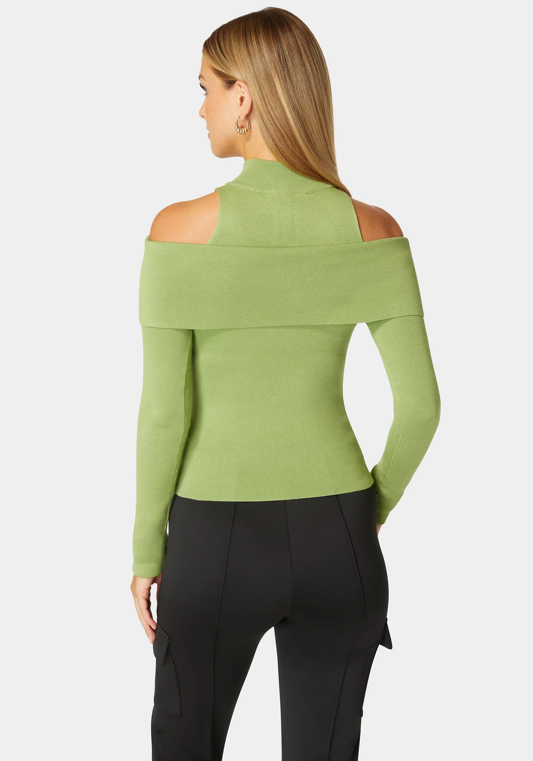 17779-mock-neck-zip-detail-cold-shoulder-sweater-3.webp Mock Neck Zip Detail Cold Shoulder Sweater