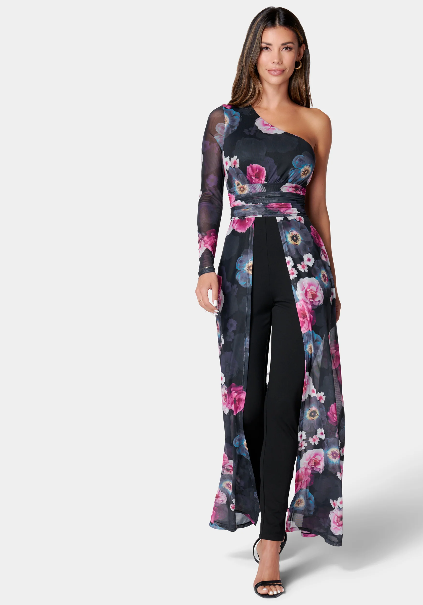 One Shoulder Mesh Catsuit