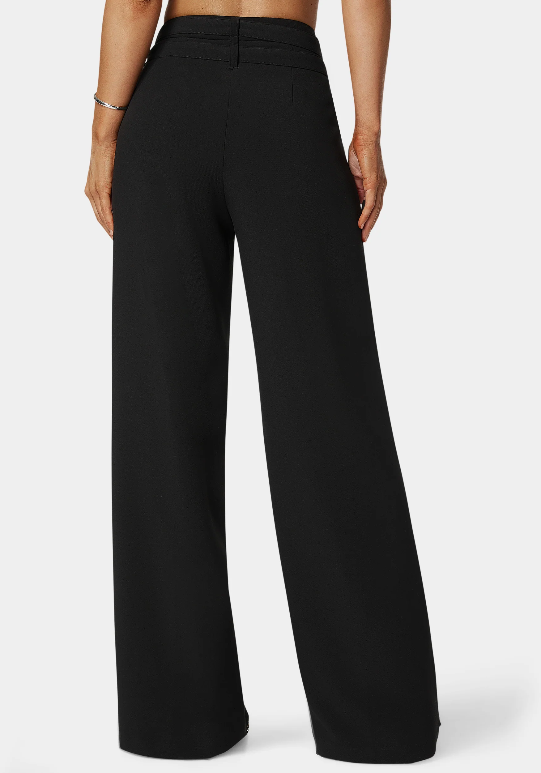High Waist Double Belted Palazzo Pant