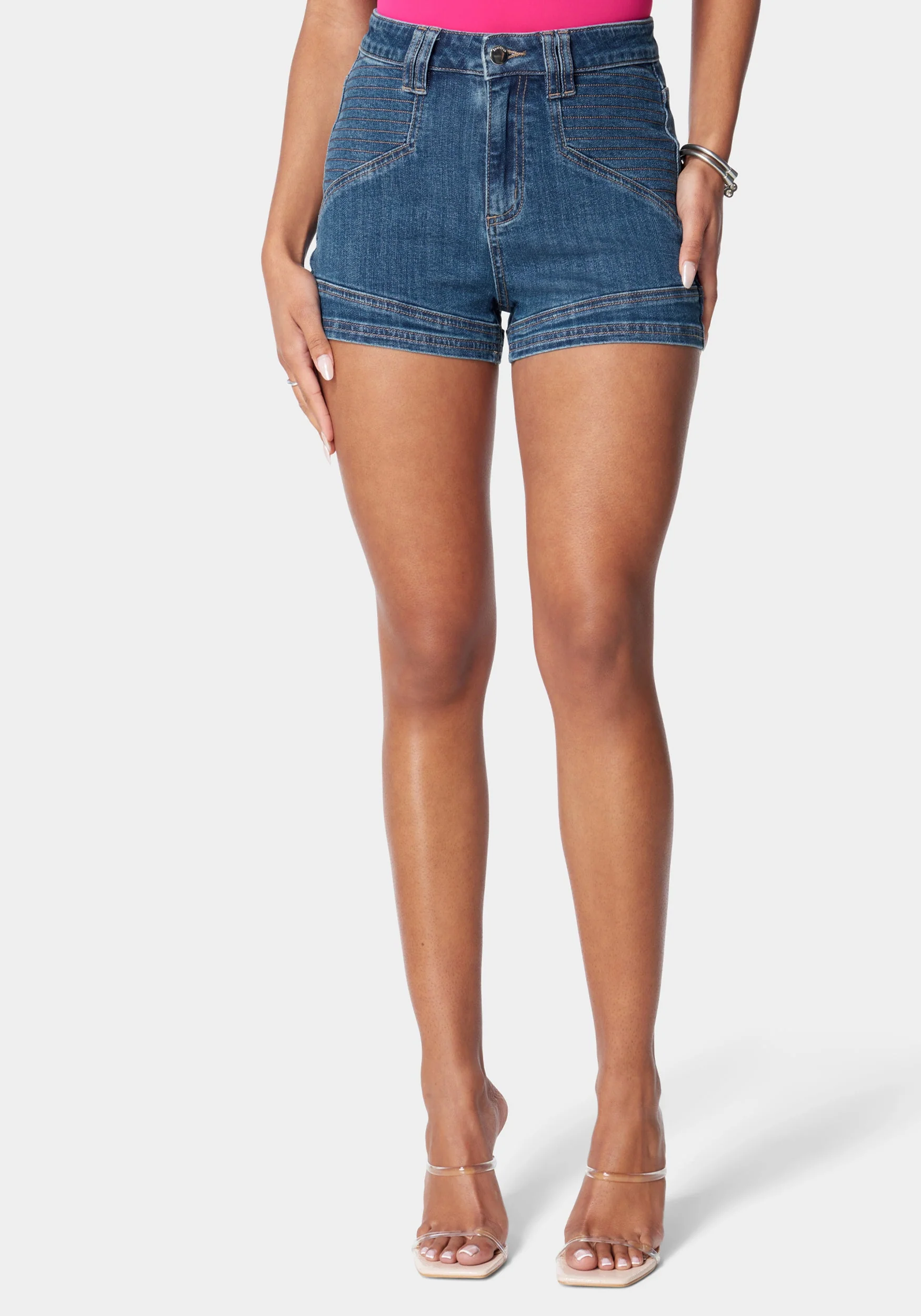 18175-high-waist-stitch-detail-denim-short-1.webp High Waist Stitch Detail Denim Short