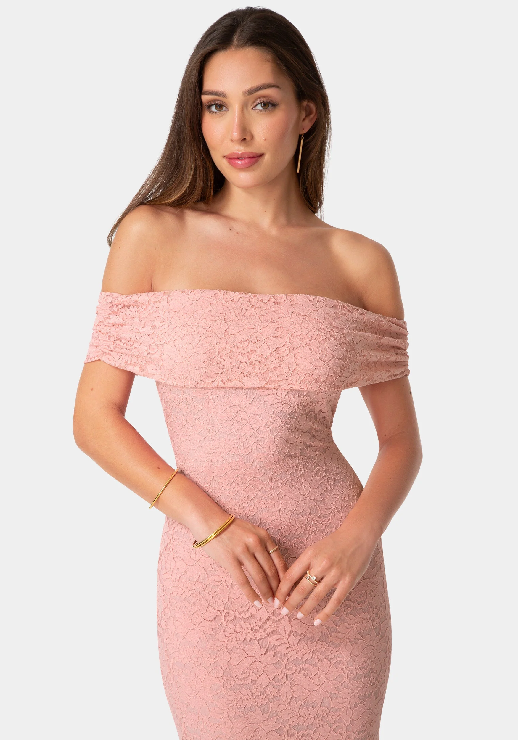 Lace Off Shoulder Maxi Dress
