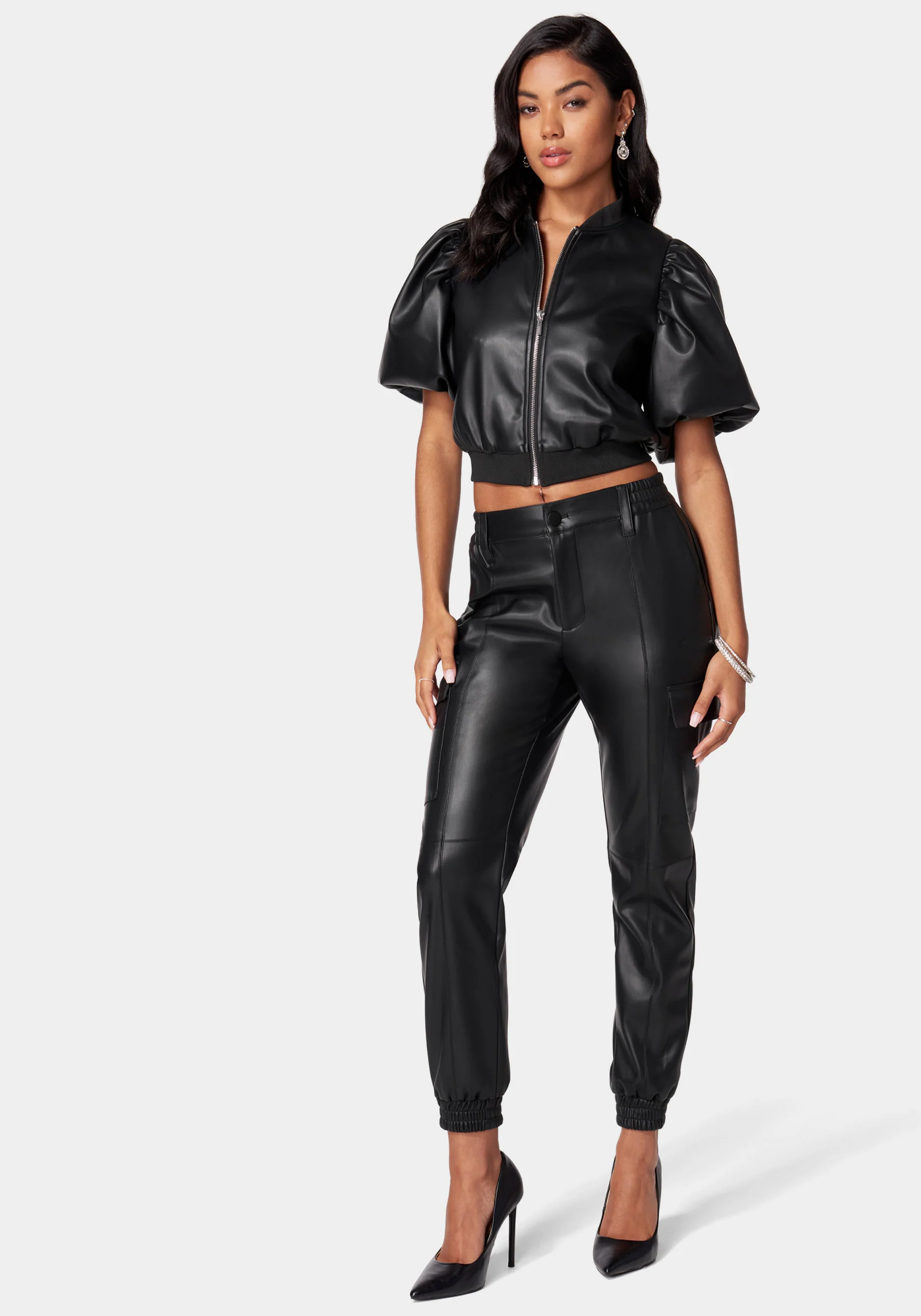 18289-vegan-leather-cargo-pocket-jogger-2.webp Vegan Leather Cargo Pocket Jogger