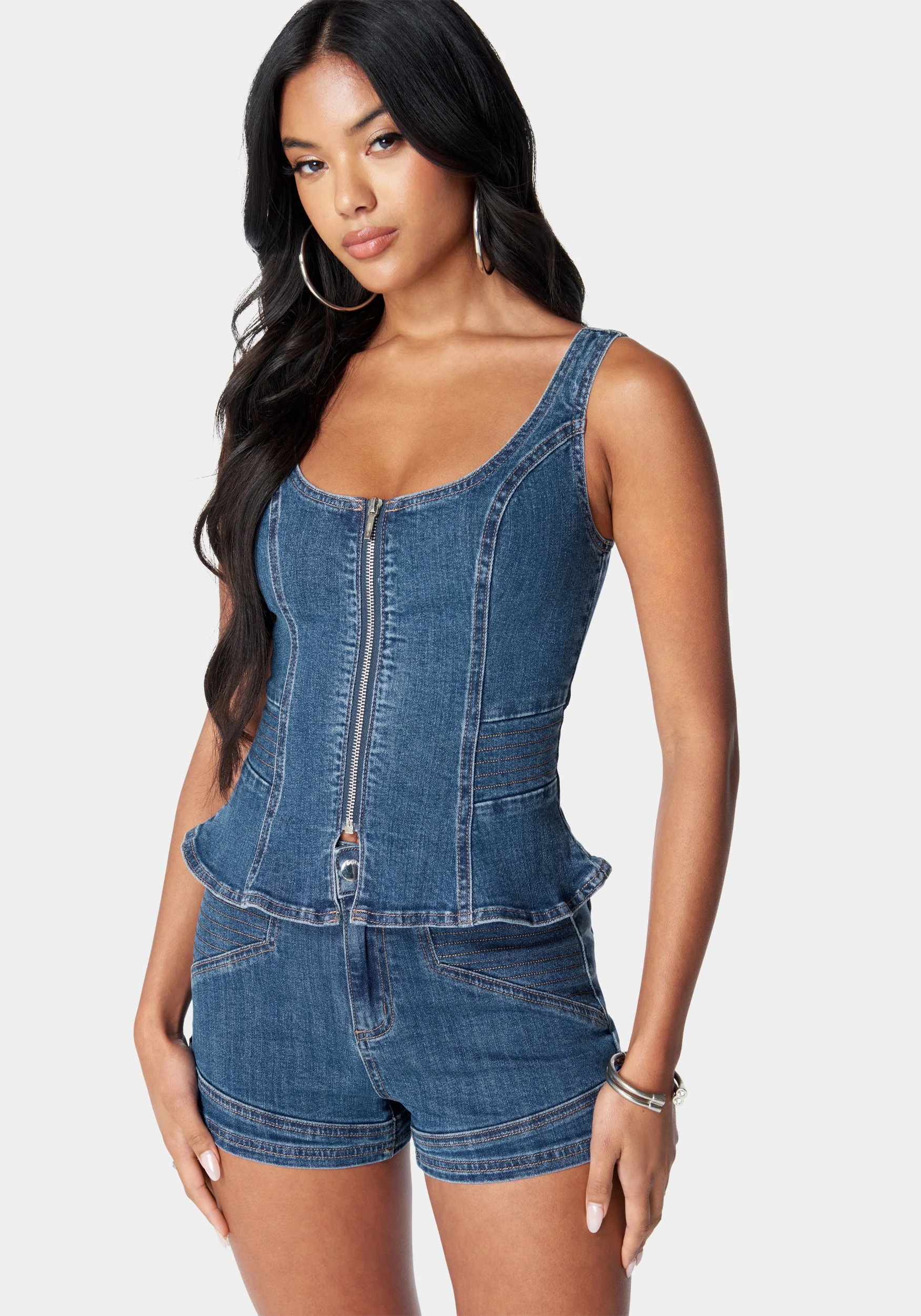 18595-zip-front-peplum-denim-top-1.webp Zip Front Peplum Denim Top