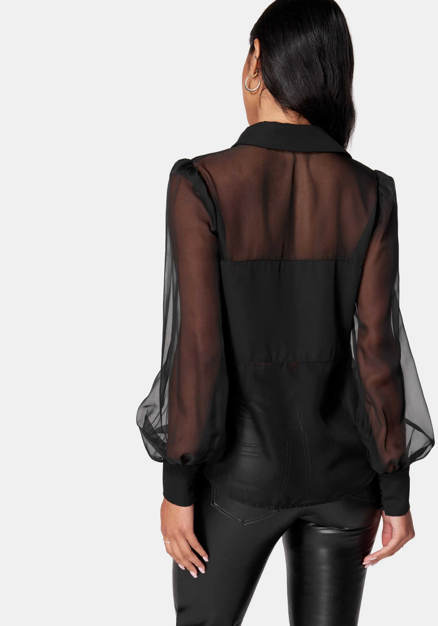 18783-chiffon-blouse-with-crepe-combo-3.webp Chiffon Blouse With Crepe Combo