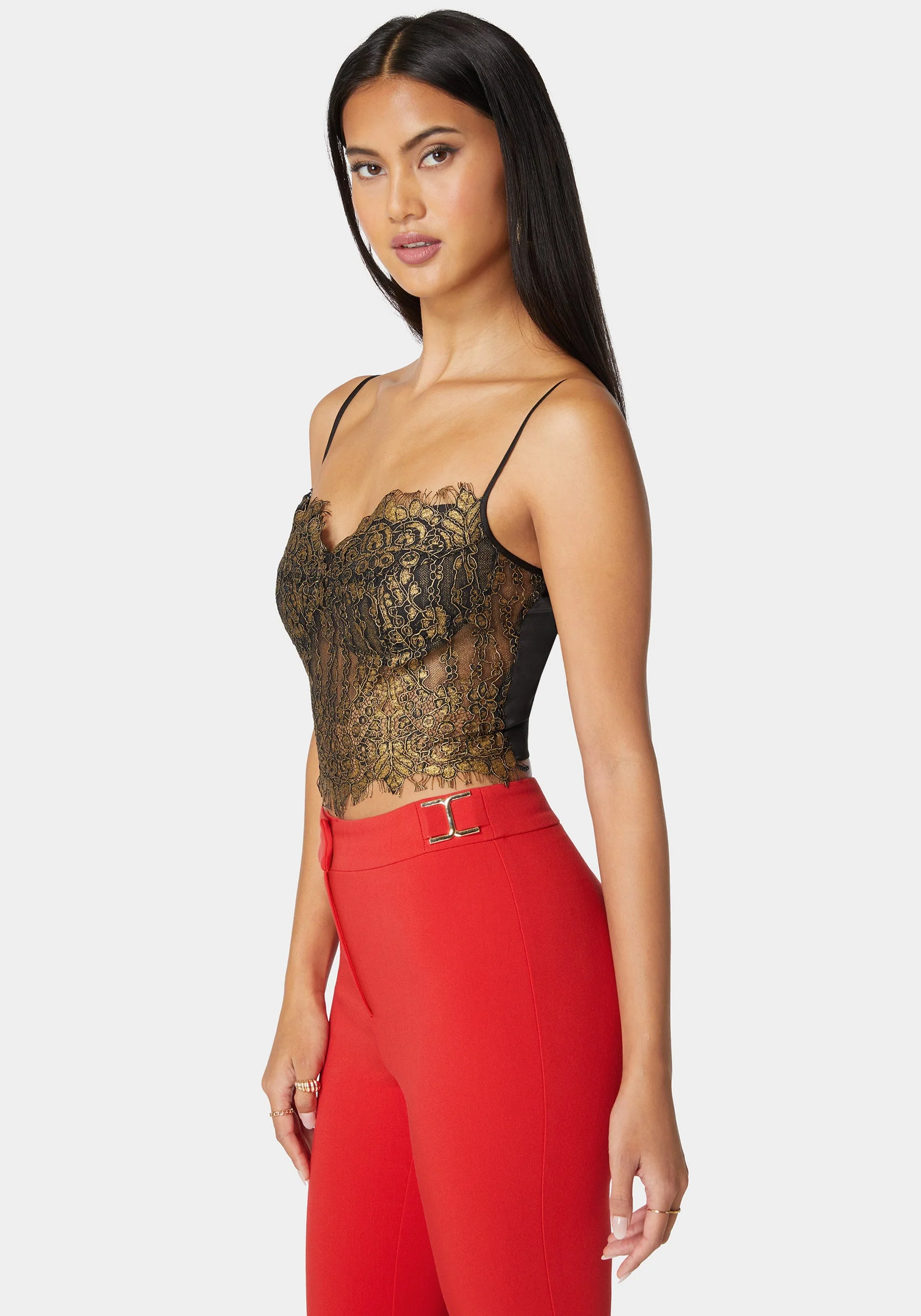 18836-metallic-foiled-scallop-edge-lace-corset-2.webp Metallic Foiled Scallop Edge Lace Corset