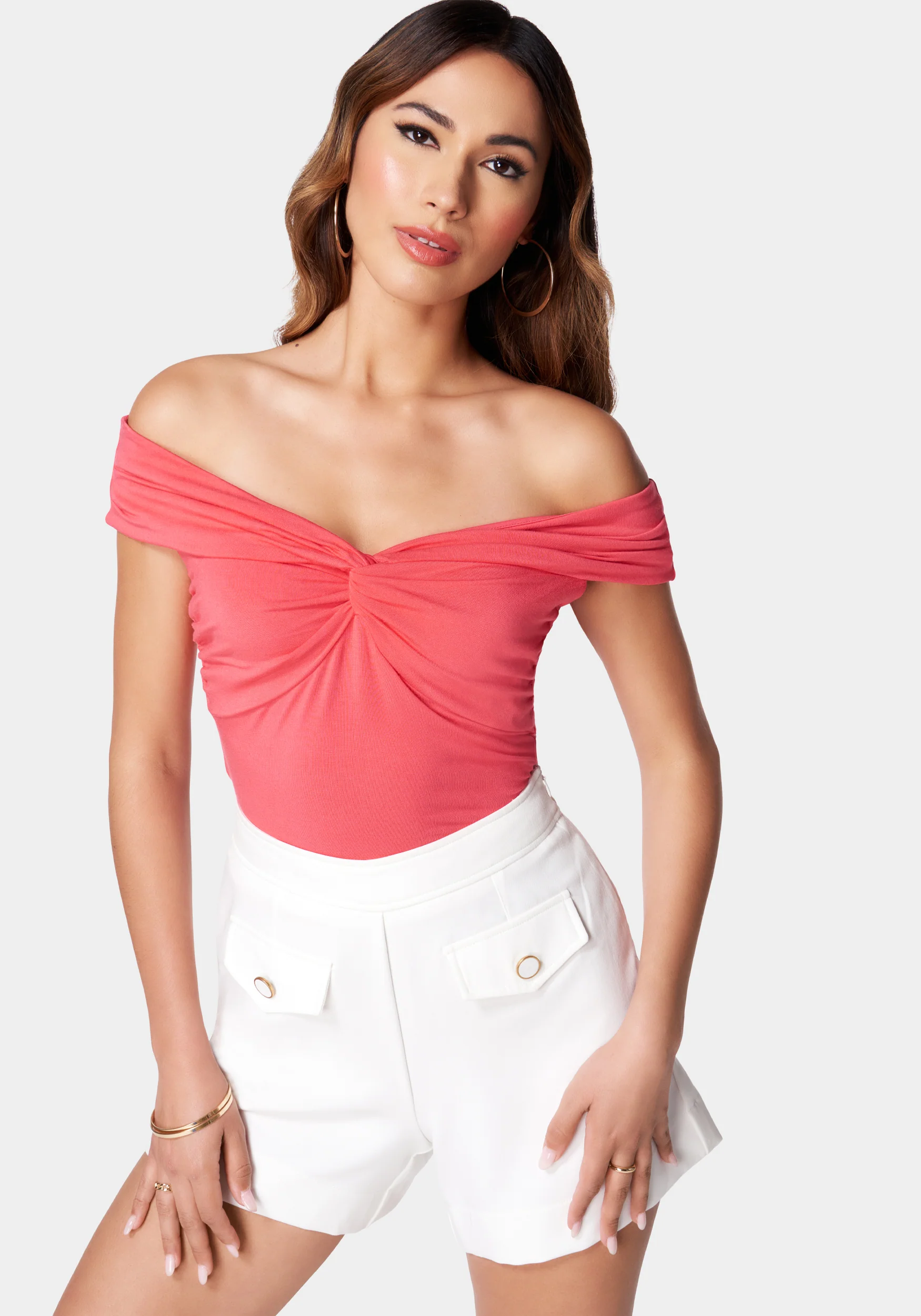 19072-off-shoulder-front-twist-draped-top-1.webp Off Shoulder Front Twist Draped Top