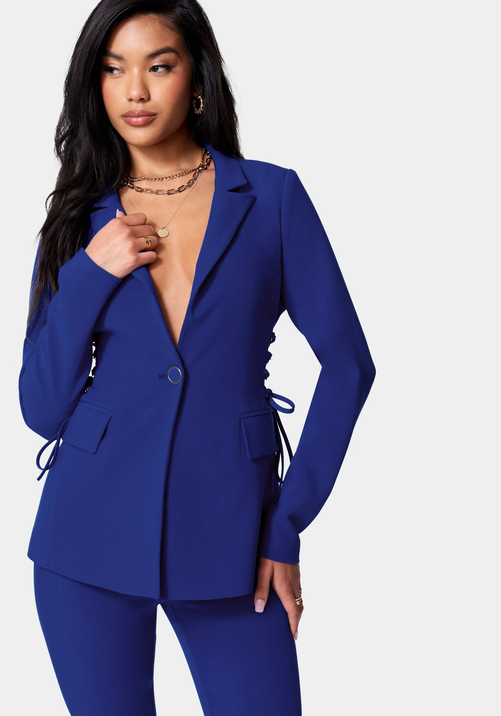 19198-side-corset-detail-tailored-twill-jacket-1.webp Side Corset Detail Tailored Twill Jacket