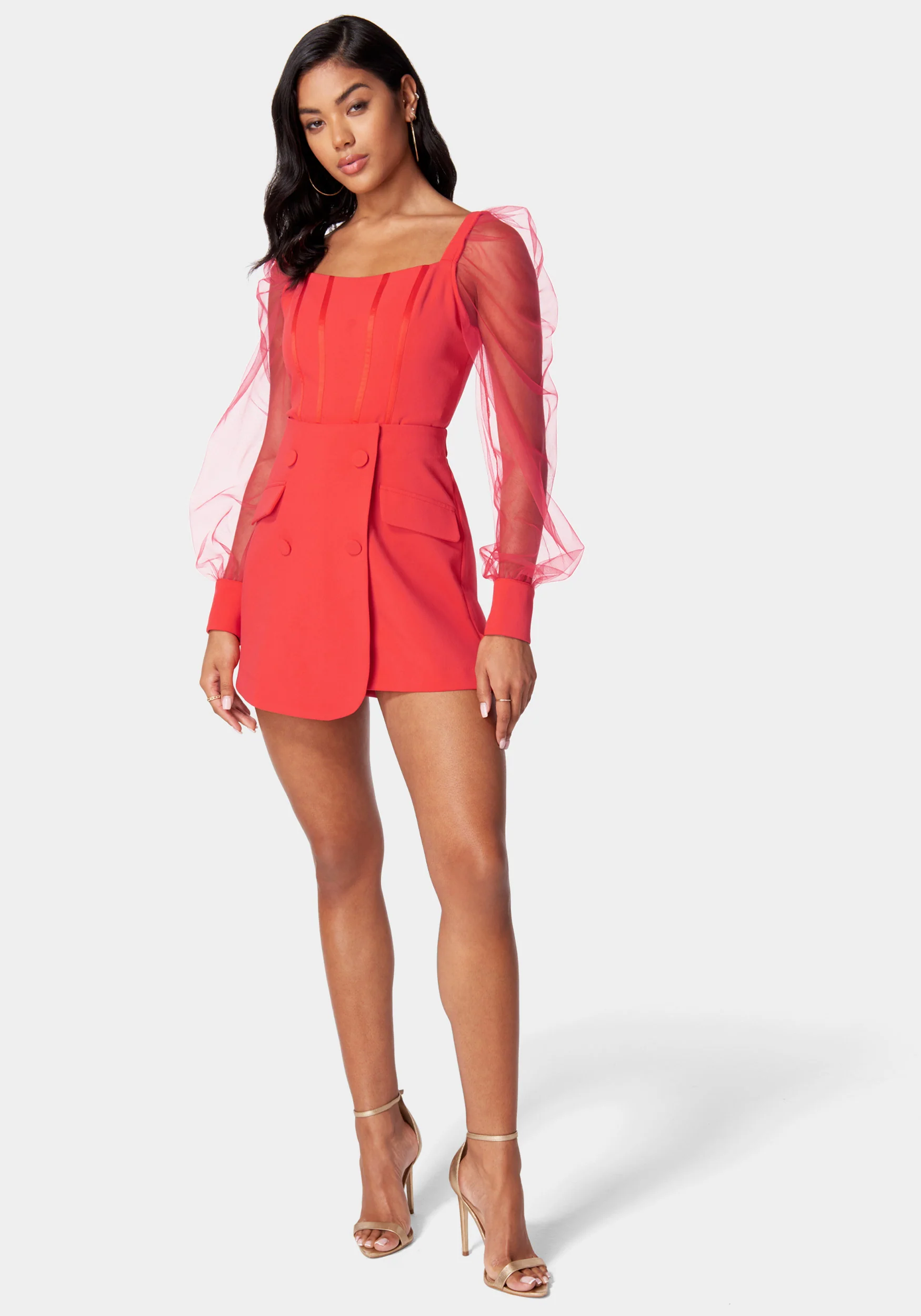 19275-mesh-sleeves-corset-illusion-tailored-romper-1.webp Mesh Sleeves Corset Illusion Tailored Romper