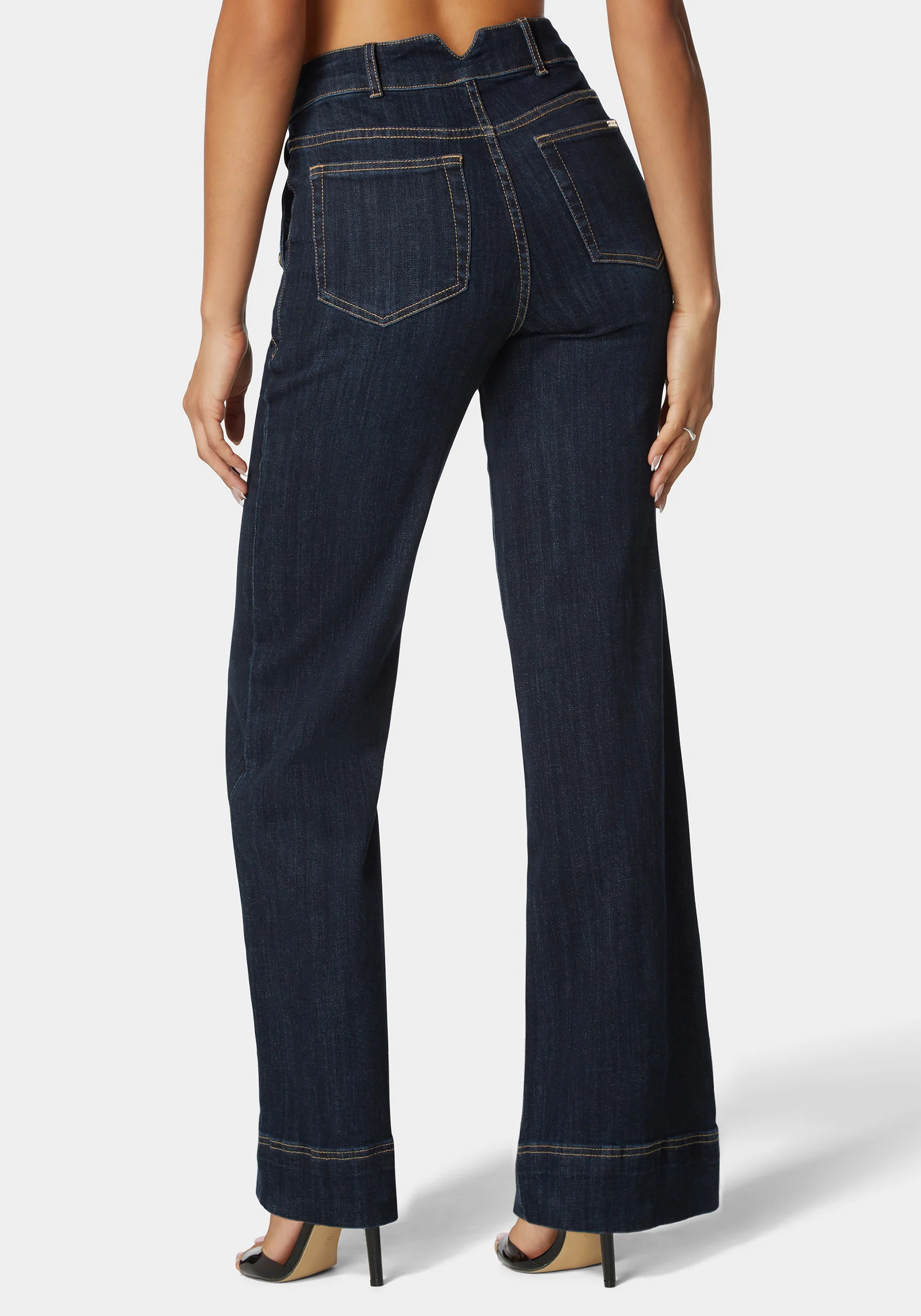 19383-high-waist-button-detail-flared-leg-jeans-3.webp High Waist Button Detail Flared Leg Jeans
