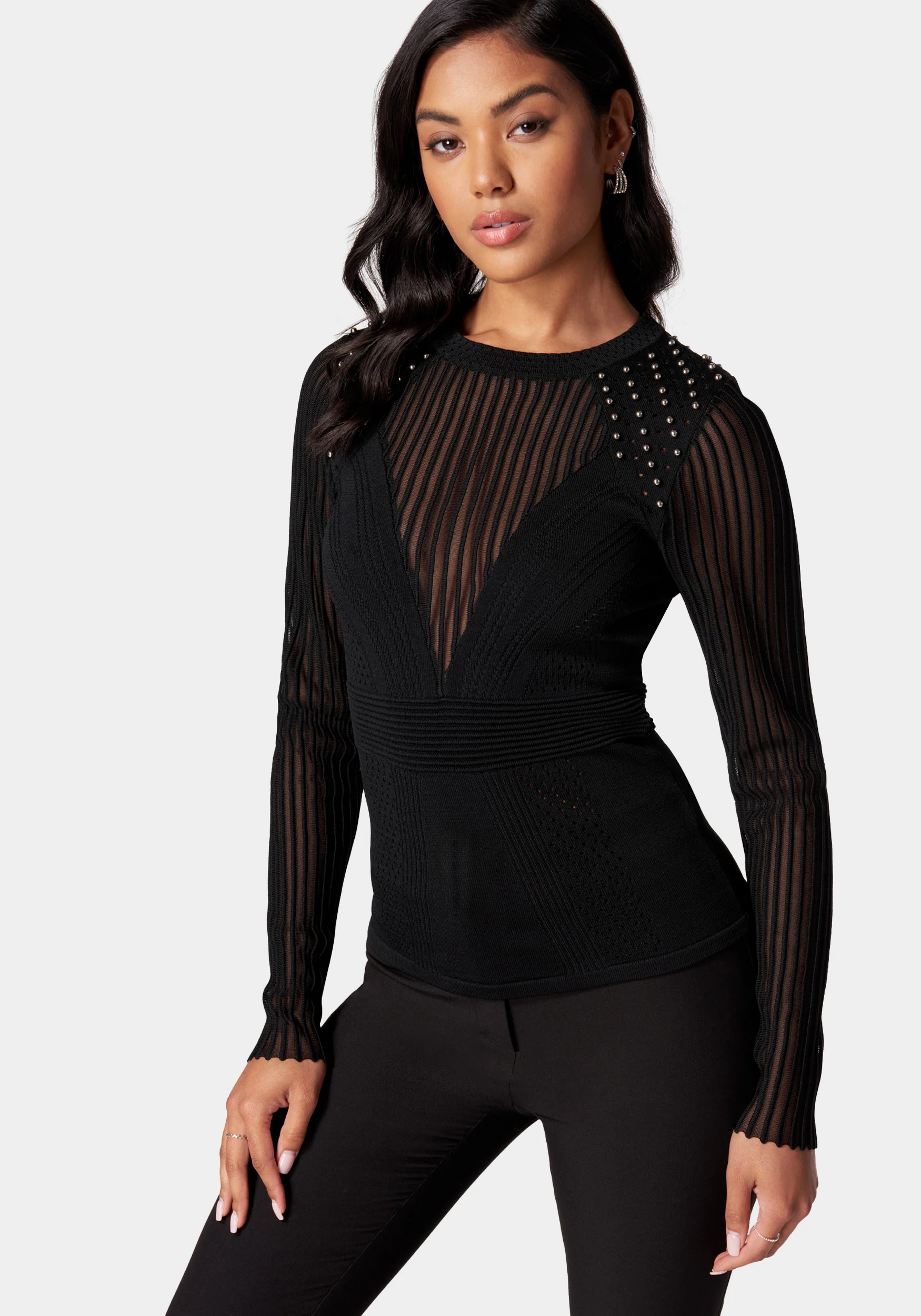 19414-stripe-illusion-stud-detail-sweater-1.webp Stripe Illusion Stud Detail Sweater