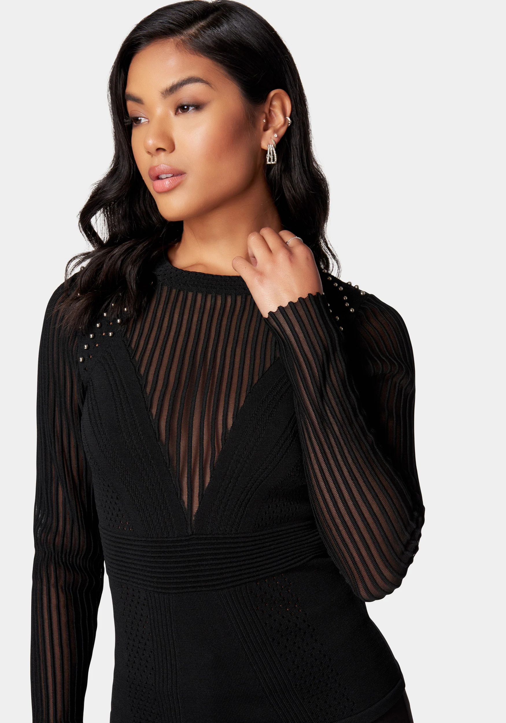 19414-stripe-illusion-stud-detail-sweater-4.webp Stripe Illusion Stud Detail Sweater