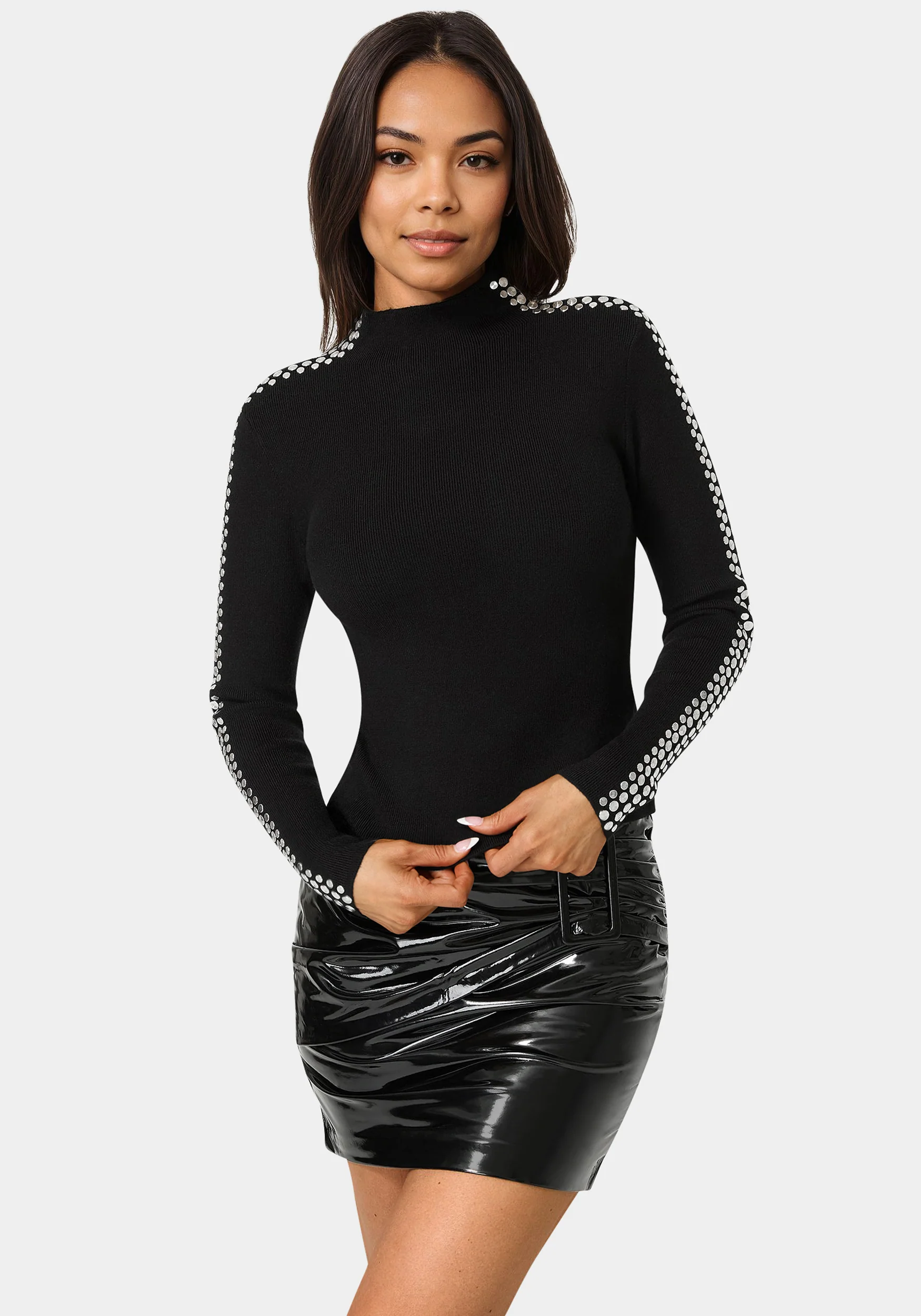 Studded Long Sleeve Sweater