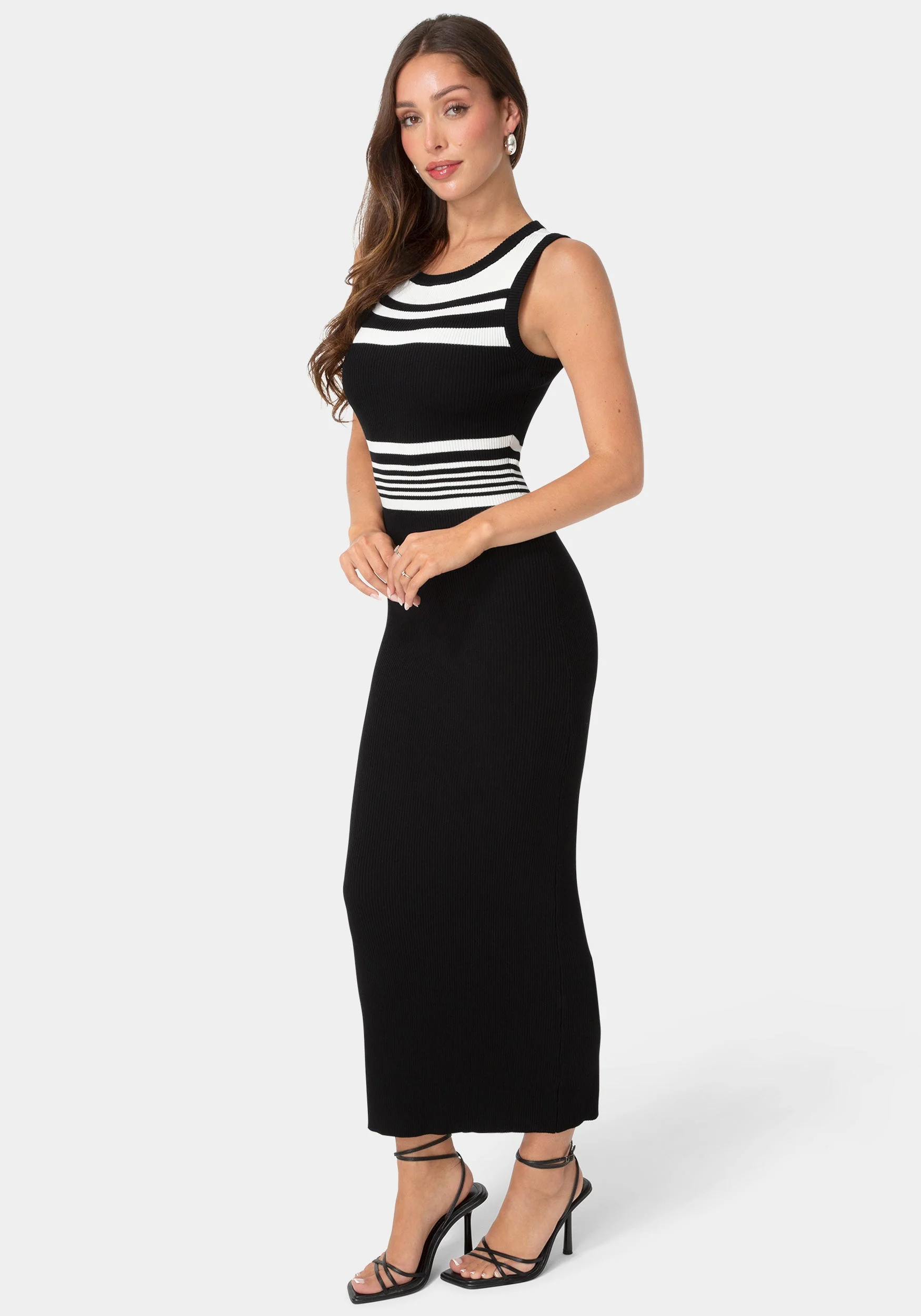Racer Maxi Dress with Contrast Stripe