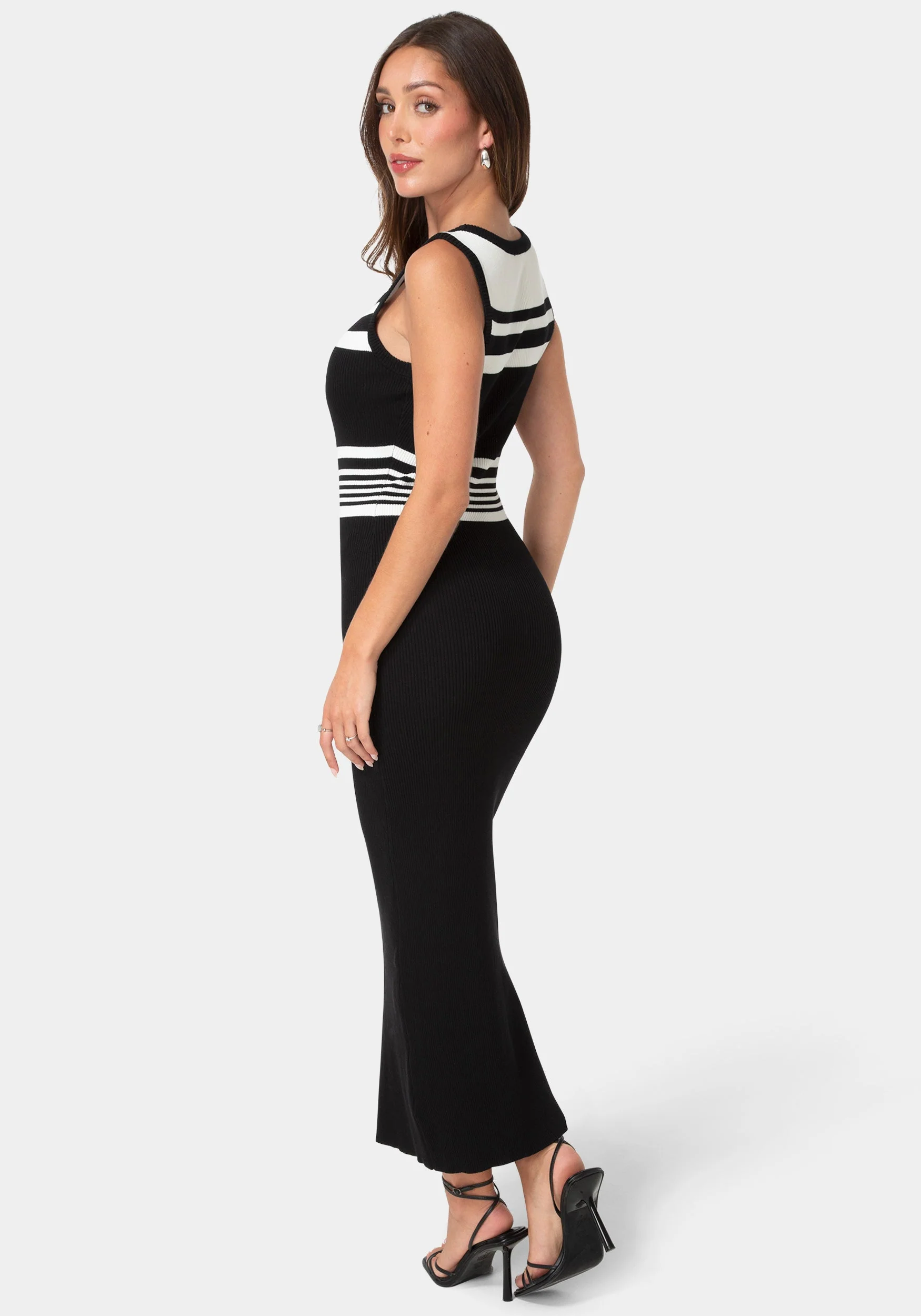 Racer Maxi Dress with Contrast Stripe