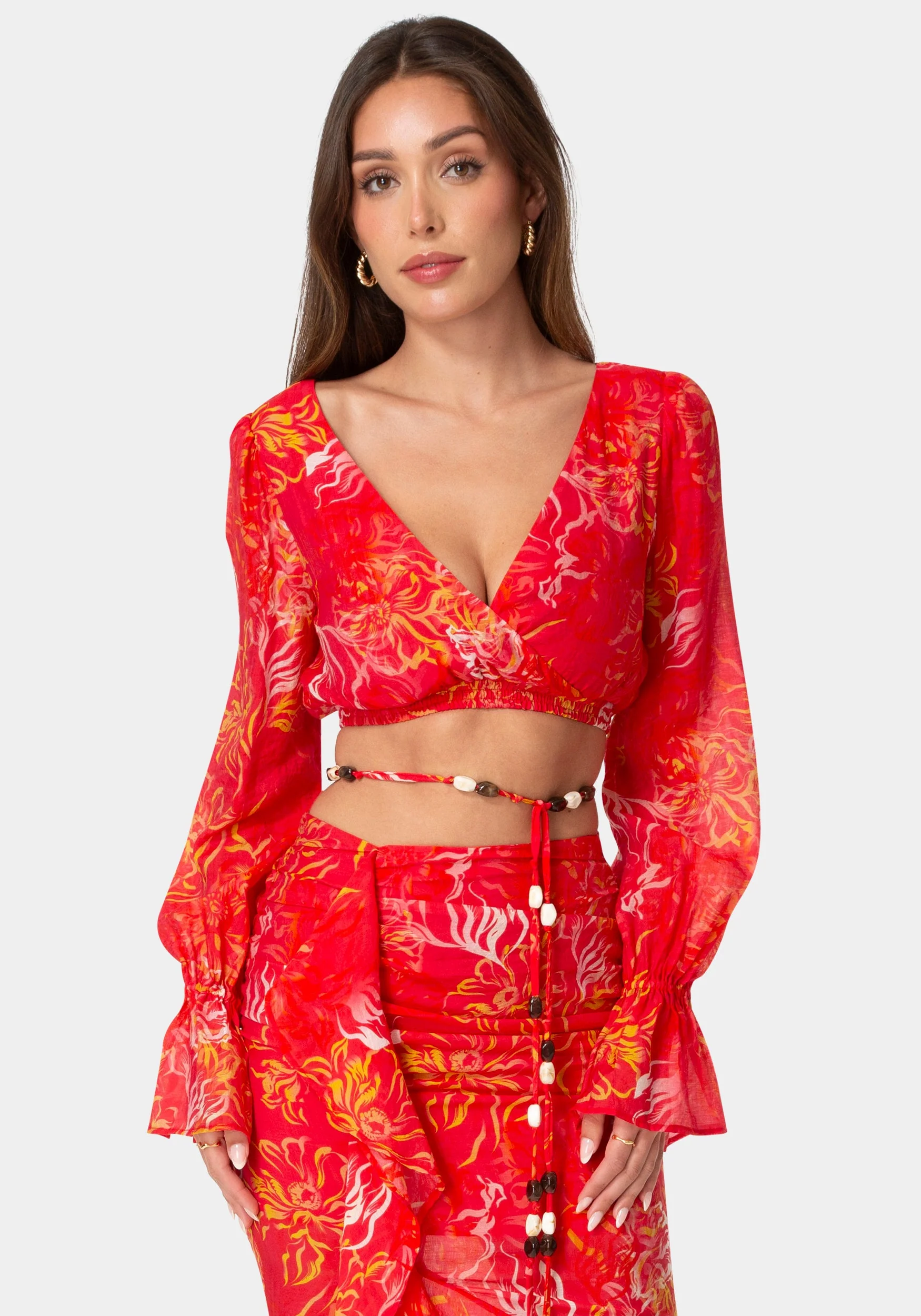 2042-beaded-belt-flowy-blouse-3.webp Beaded Belt Flowy Blouse