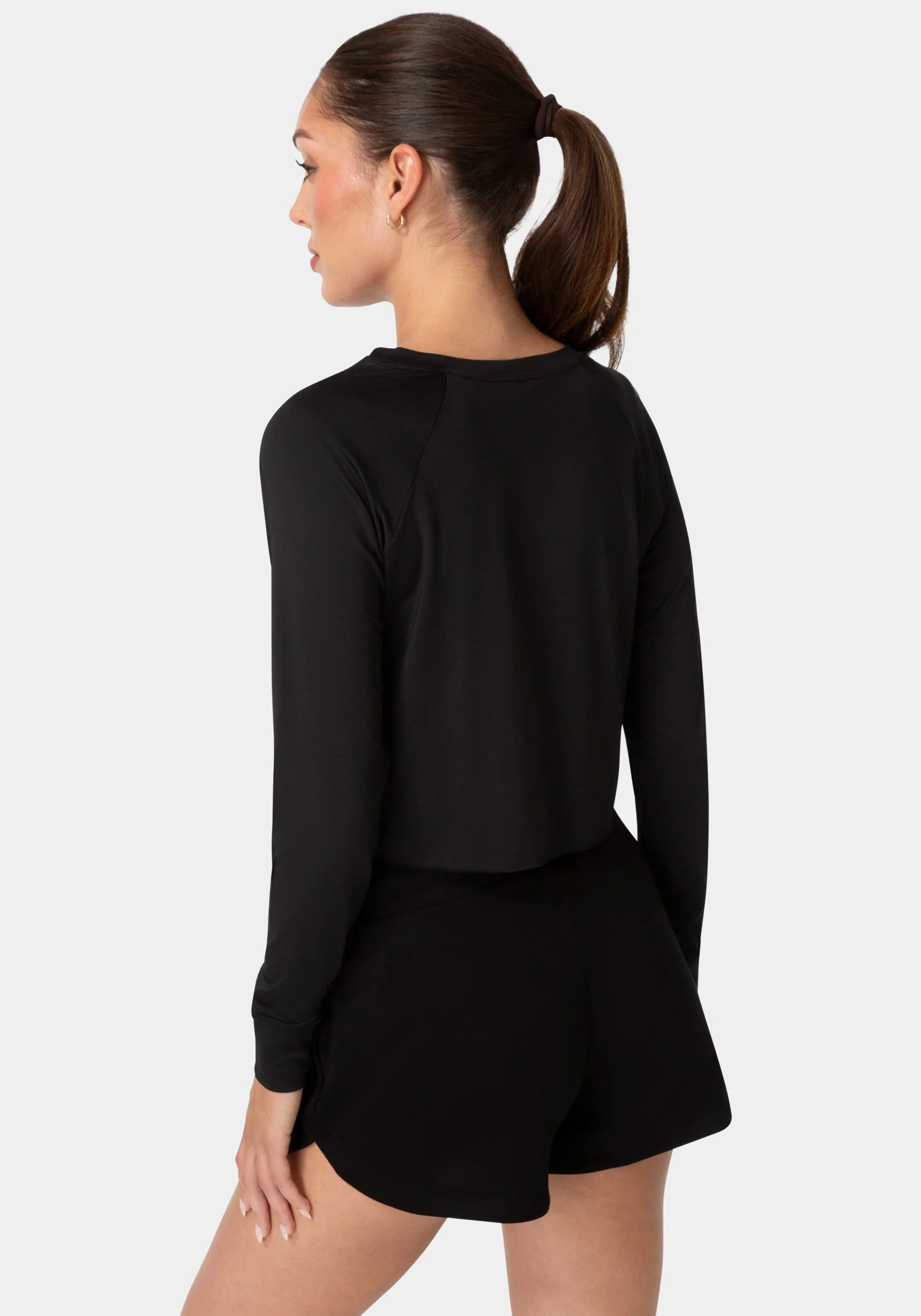 Bebe Sport Long Sleeve Laser Cut Top