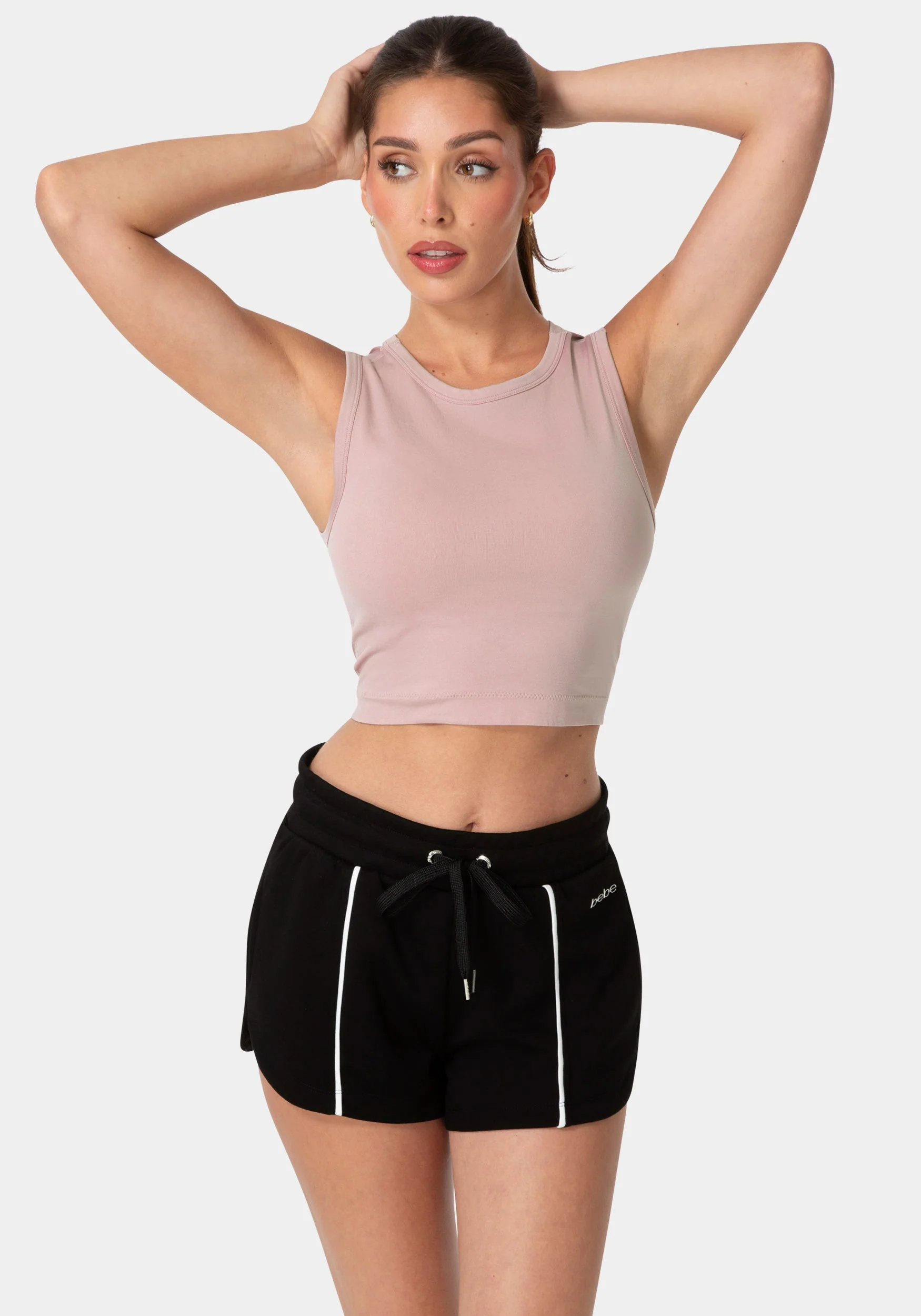 Double Front Seamless Cropped Tank With Foil Logo