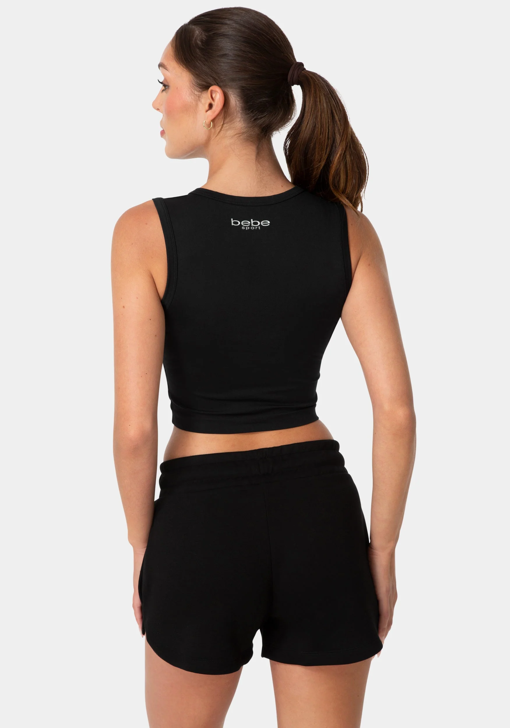 Double Front Seamless Cropped Tank With Foil Logo