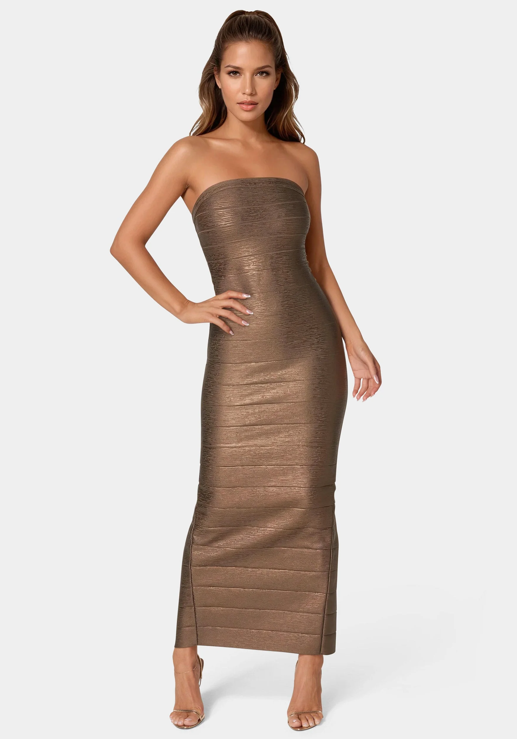 219-bandage-strapless-foil-maxi-dress-1.webp Bandage Strapless Foil Maxi Dress