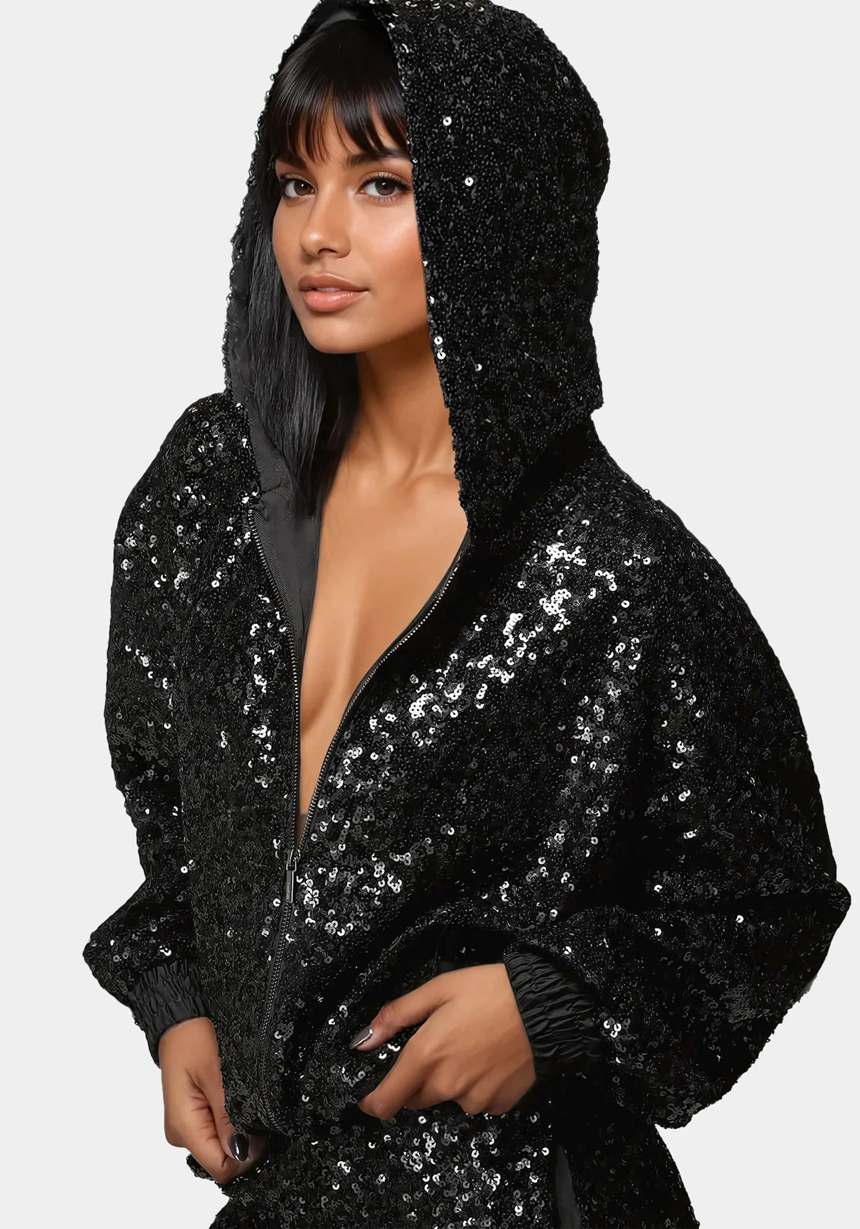 Sequin Hoodie Jacket