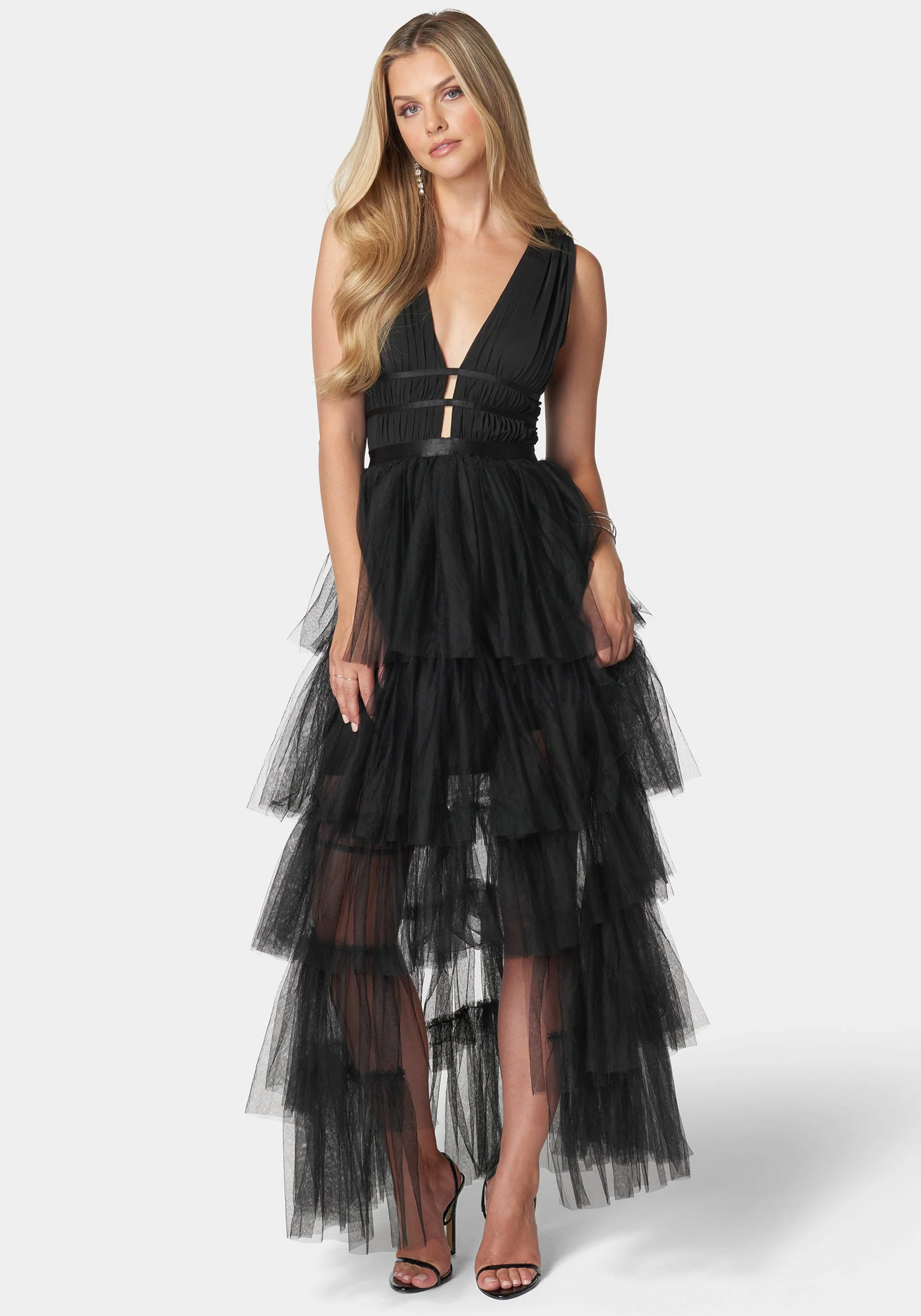 2907-tiered-high-low-mesh-dress-1.webp Tiered High Low Mesh Dress