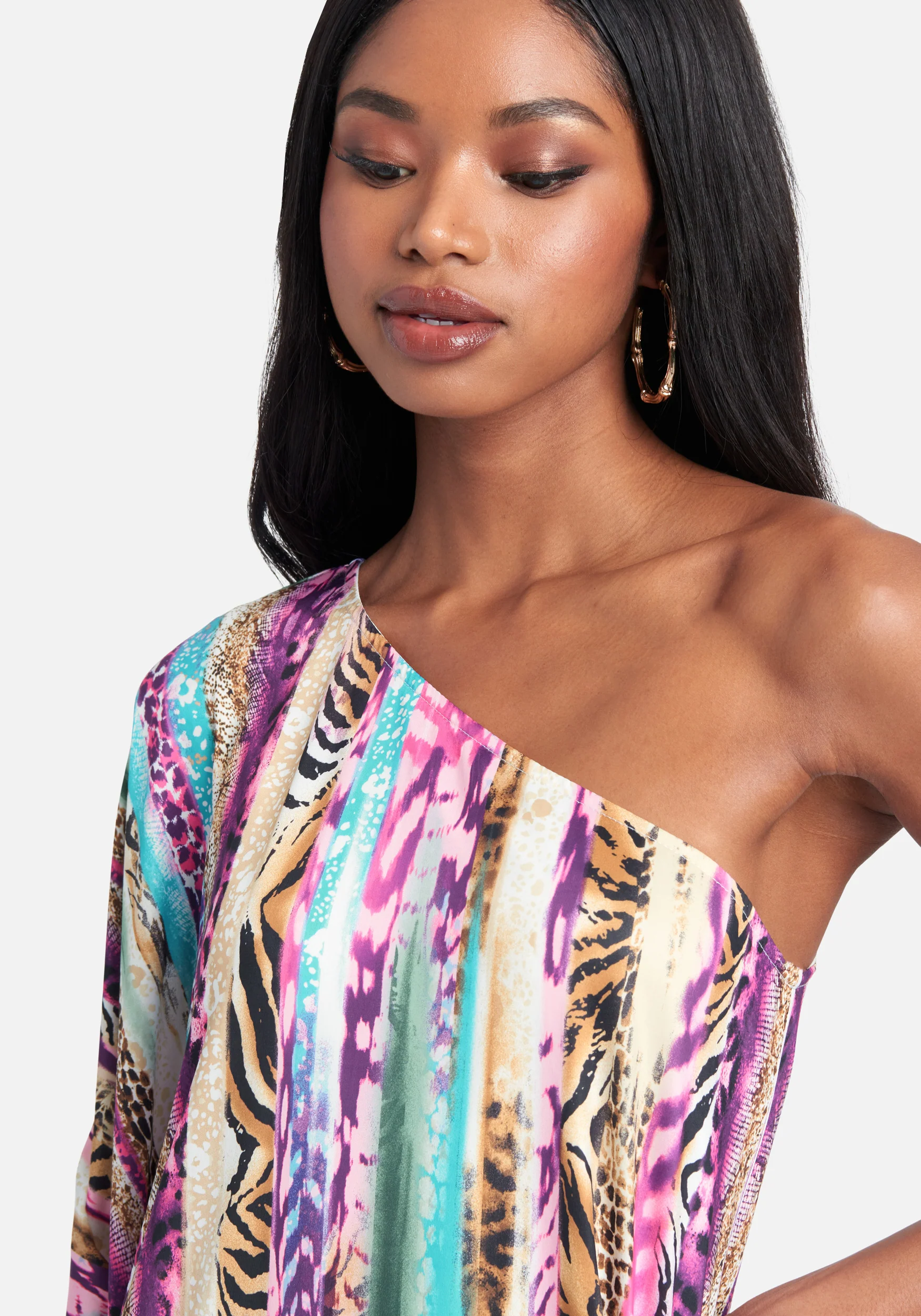 2915-one-shoulder-printed-flowy-dress-4.webp One Shoulder Printed Flowy Dress
