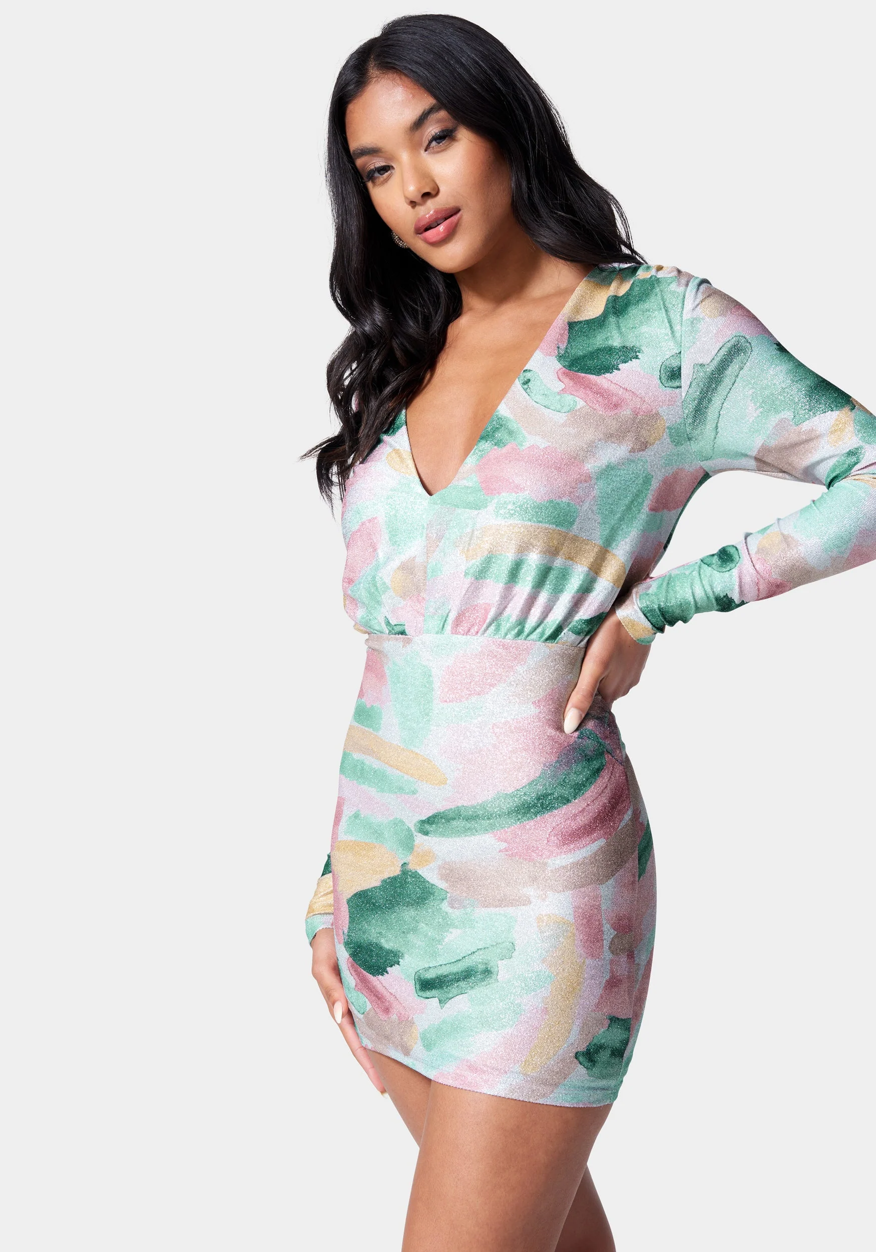 3185-printed-blouson-lurex-mini-dress-2.webp Printed Blouson Lurex Mini Dress
