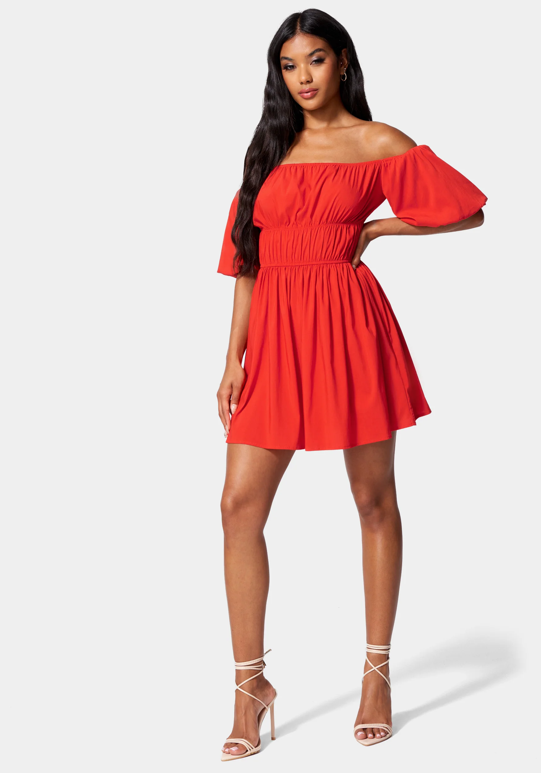 3466-puff-sleeve-tiered-poplin-flare-1.webp Puff Sleeve Tiered Poplin Flare