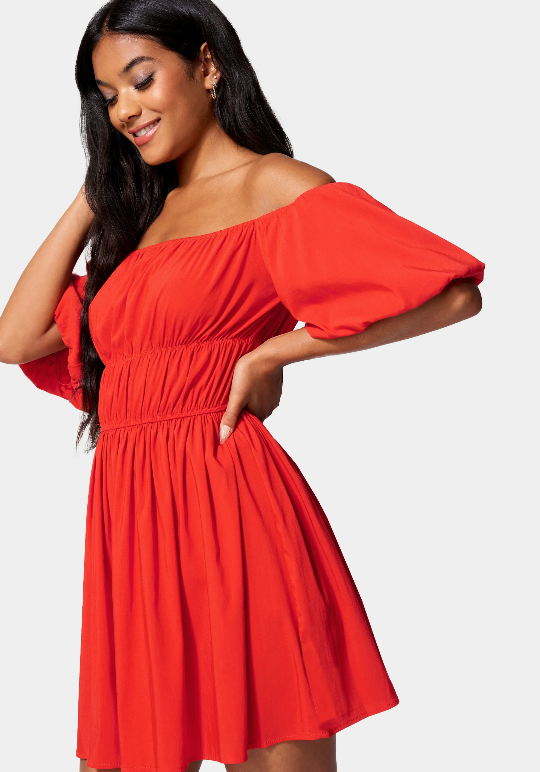 3466-puff-sleeve-tiered-poplin-flare-2.webp Puff Sleeve Tiered Poplin Flare