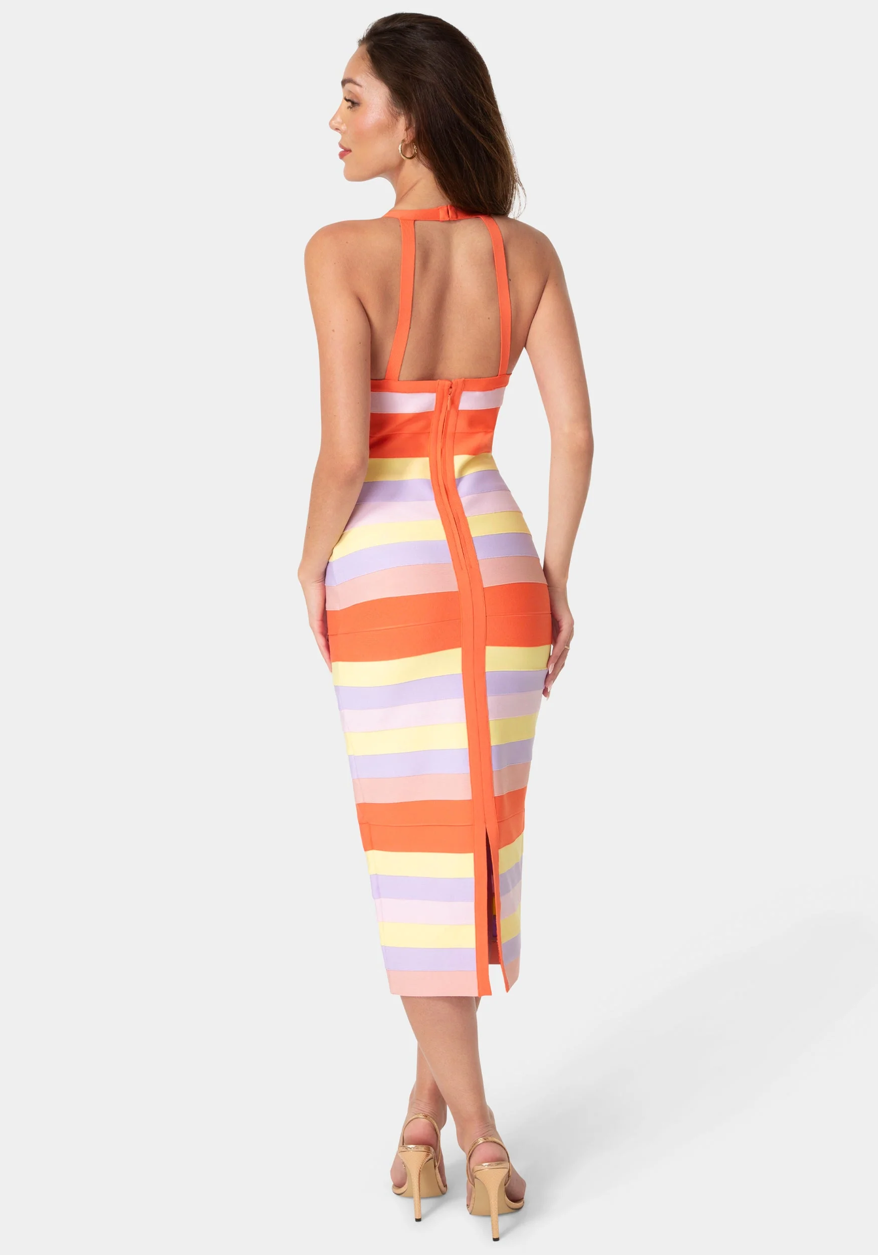 410-colorful-striped-bandage-midi-dress-3.webp Colorful Striped Bandage Midi Dress