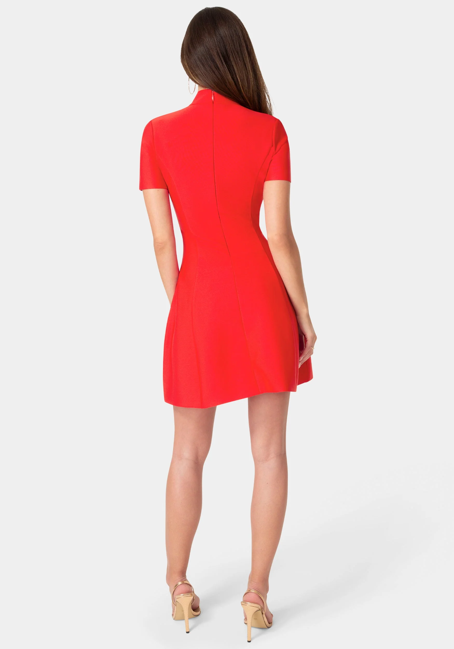 416-fit-and-flare-short-sleeve-bandage-dress-3.webp Fit and Flare Short Sleeve Bandage Dress