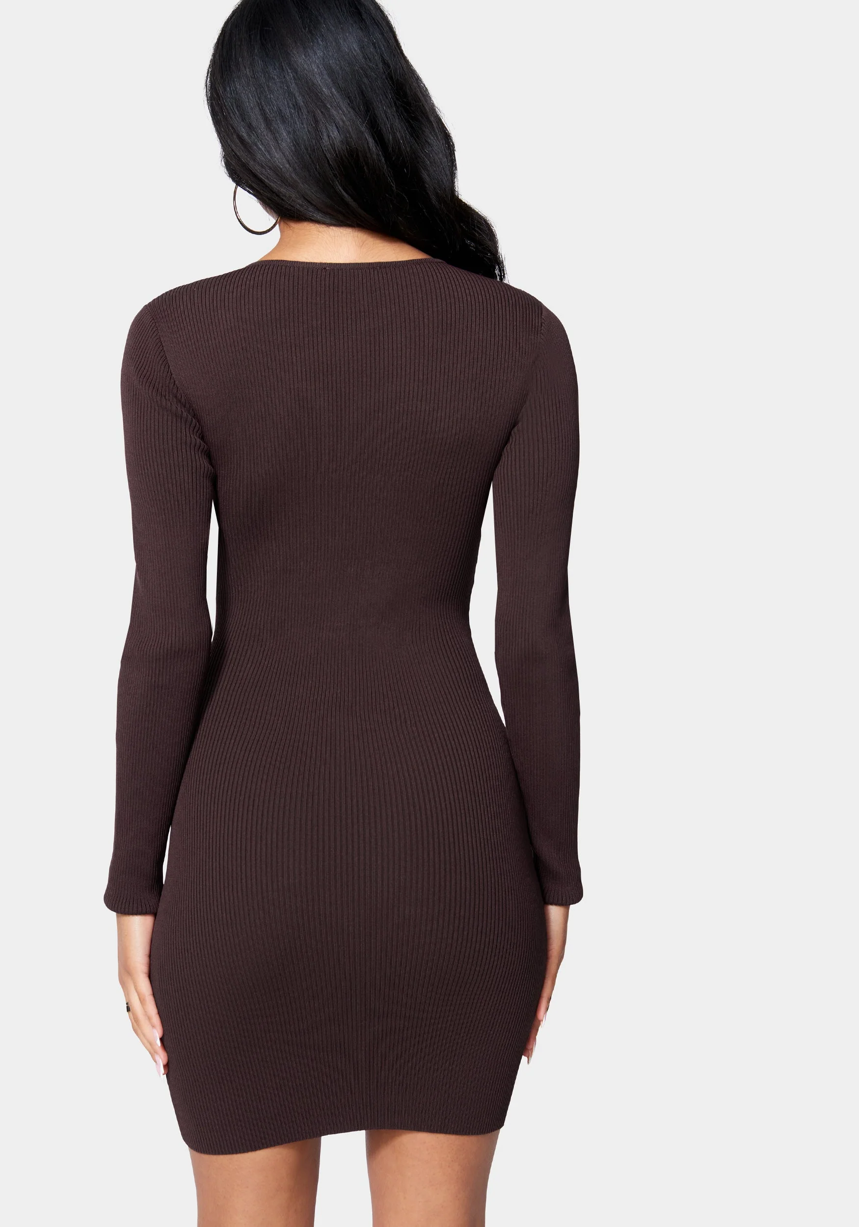 4431-plunge-neck-lace-up-sweater-dress-3.webp Plunge Neck Lace Up Sweater Dress