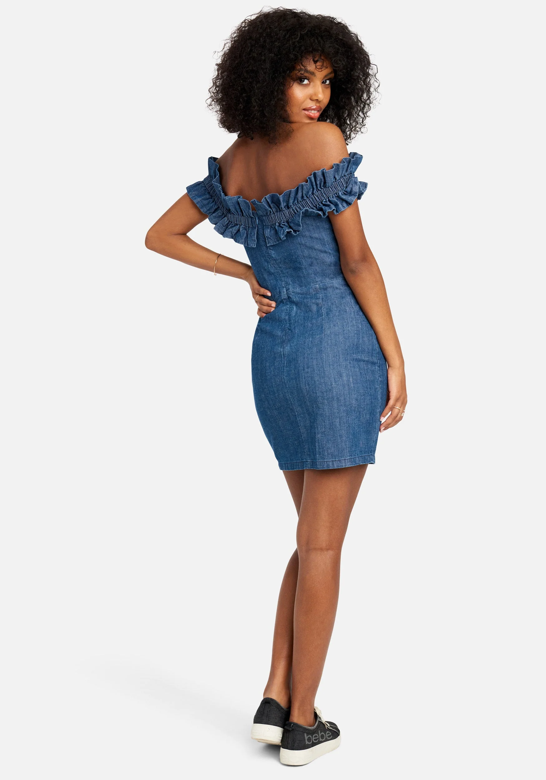 4617-off-shoulder-ruffle-detail-denim-dress-3.webp Off Shoulder Ruffle Detail Denim Dress