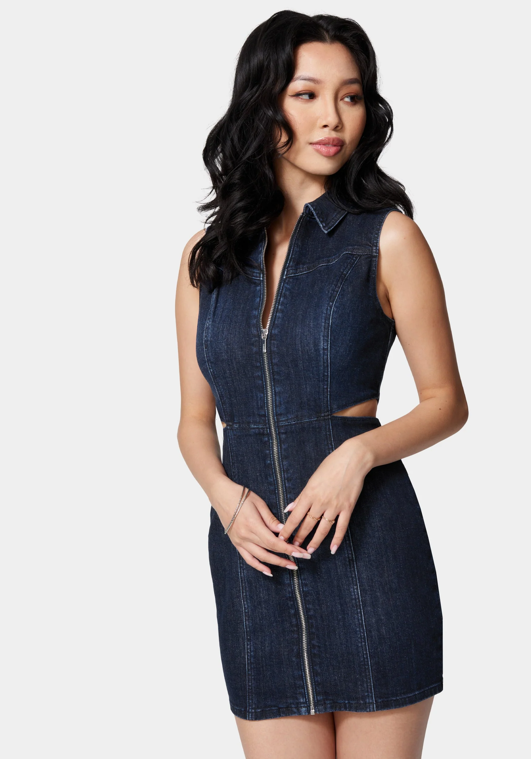 4878-front-zip-side-cut-out-denim-dress-1.webp Front Zip Side Cut Out Denim Dress