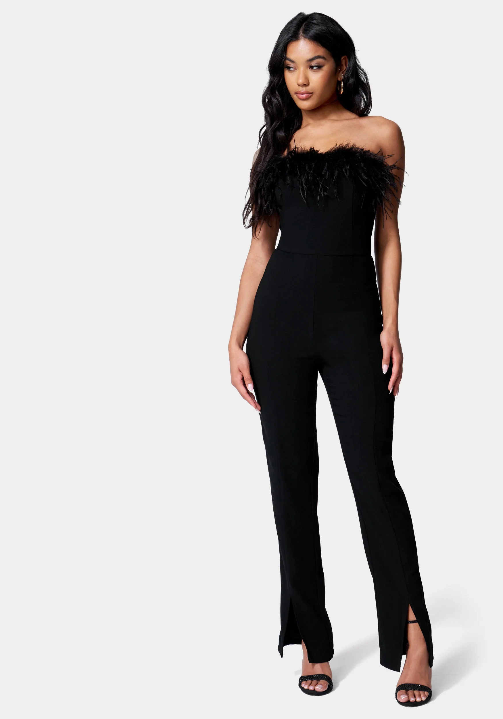 5092-feather-trim-split-hem-jumpsuit-1.webp Feather Trim Split Hem Jumpsuit