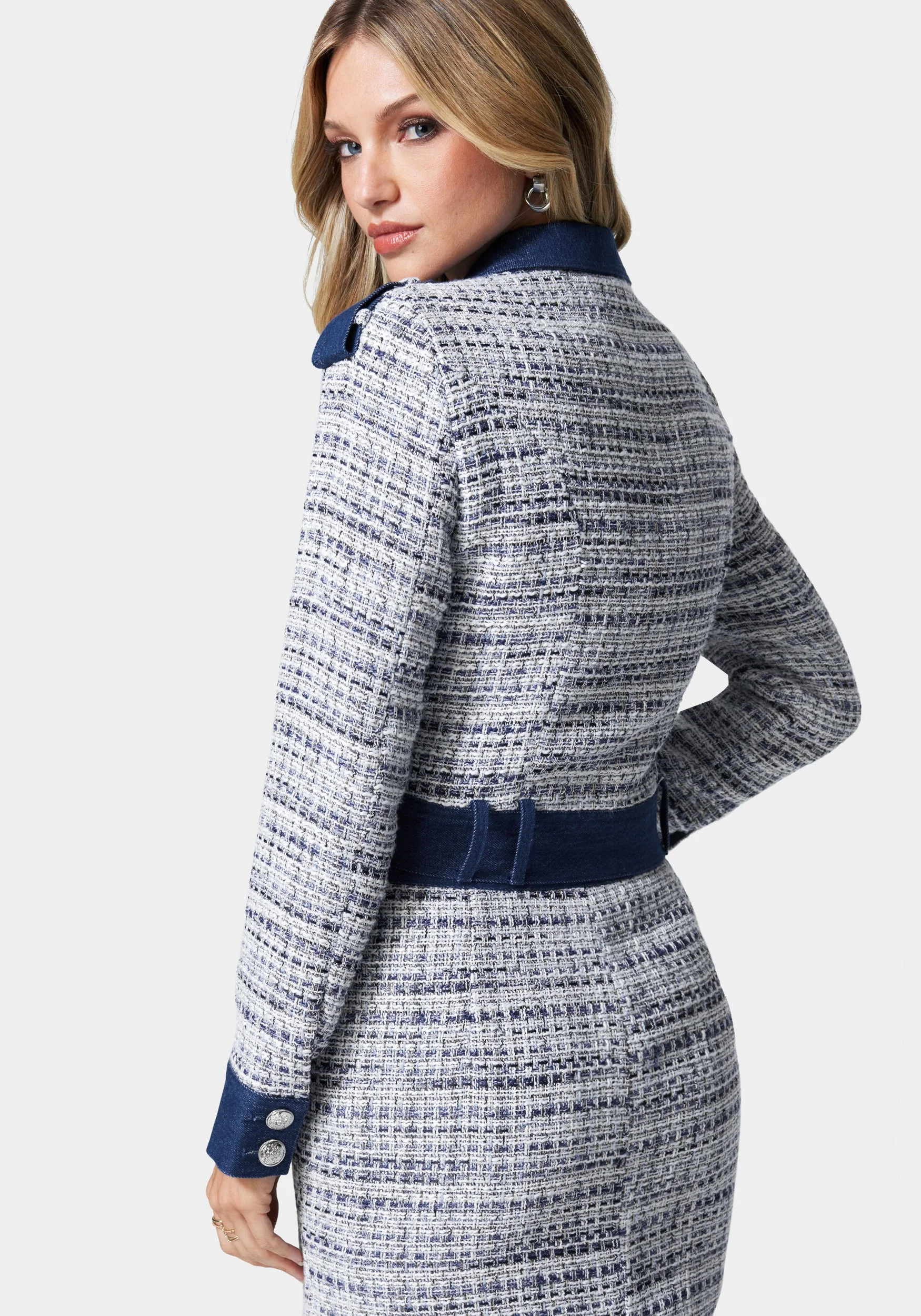 Tweed & Denim Combo Tailored Jacket