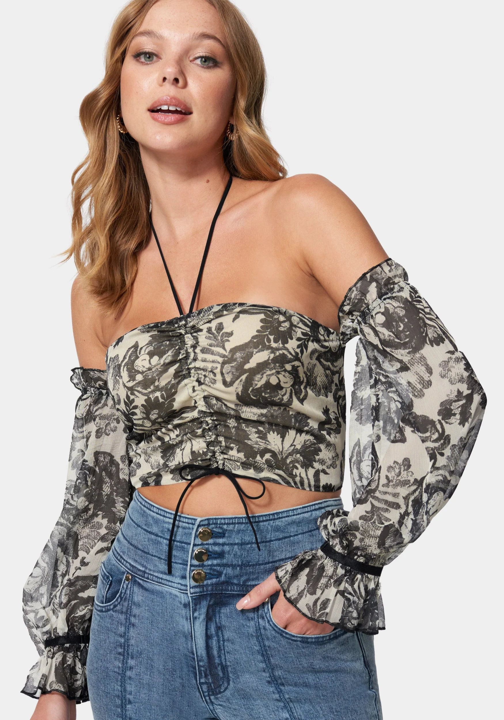 543-cropped-puff-sleeve-cinched-blouse-1.webp Cropped Puff Sleeve Cinched Blouse