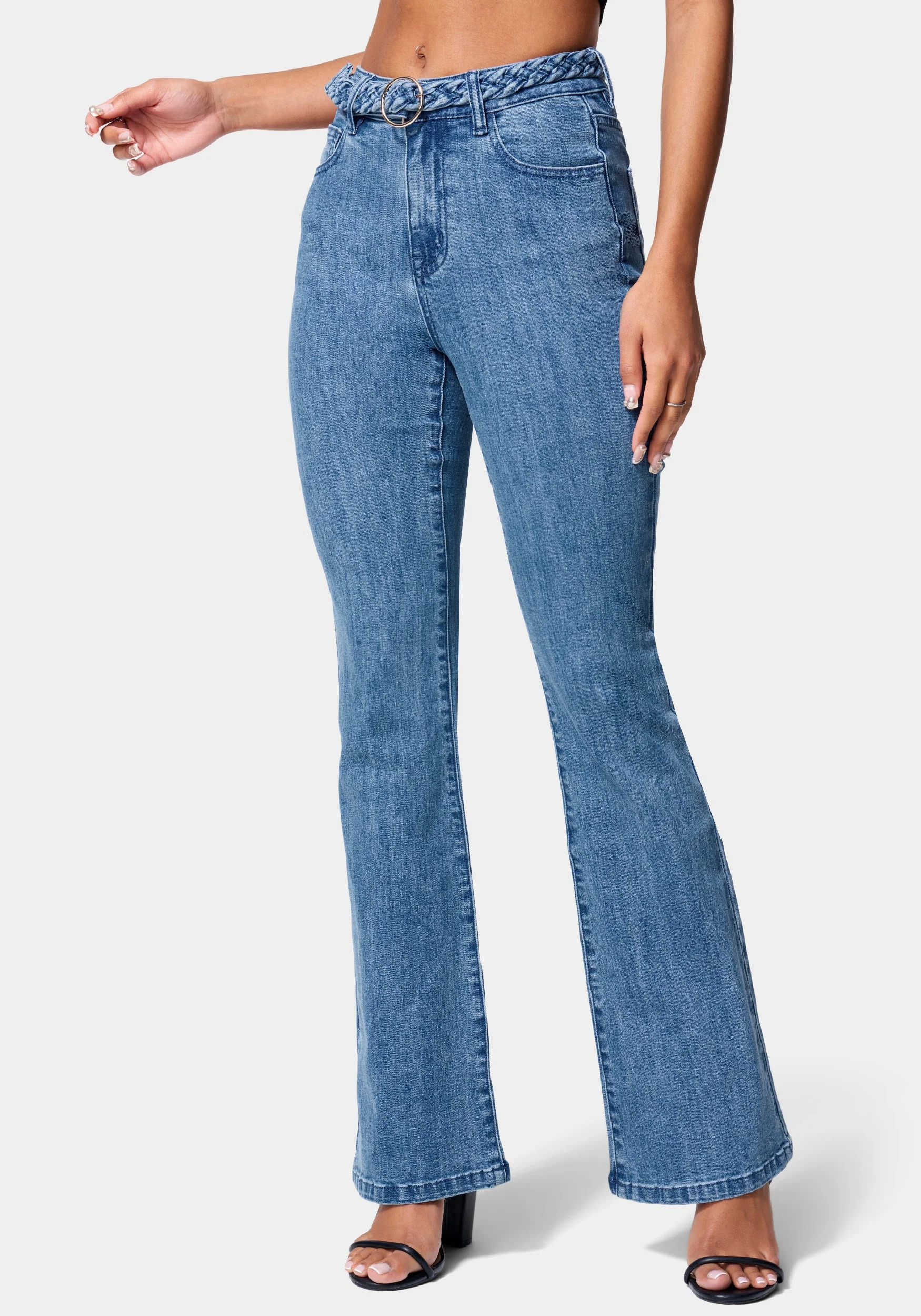 5562-braided-belt-flared-denim-jean-2.webp Braided Belt Flared Denim Jean