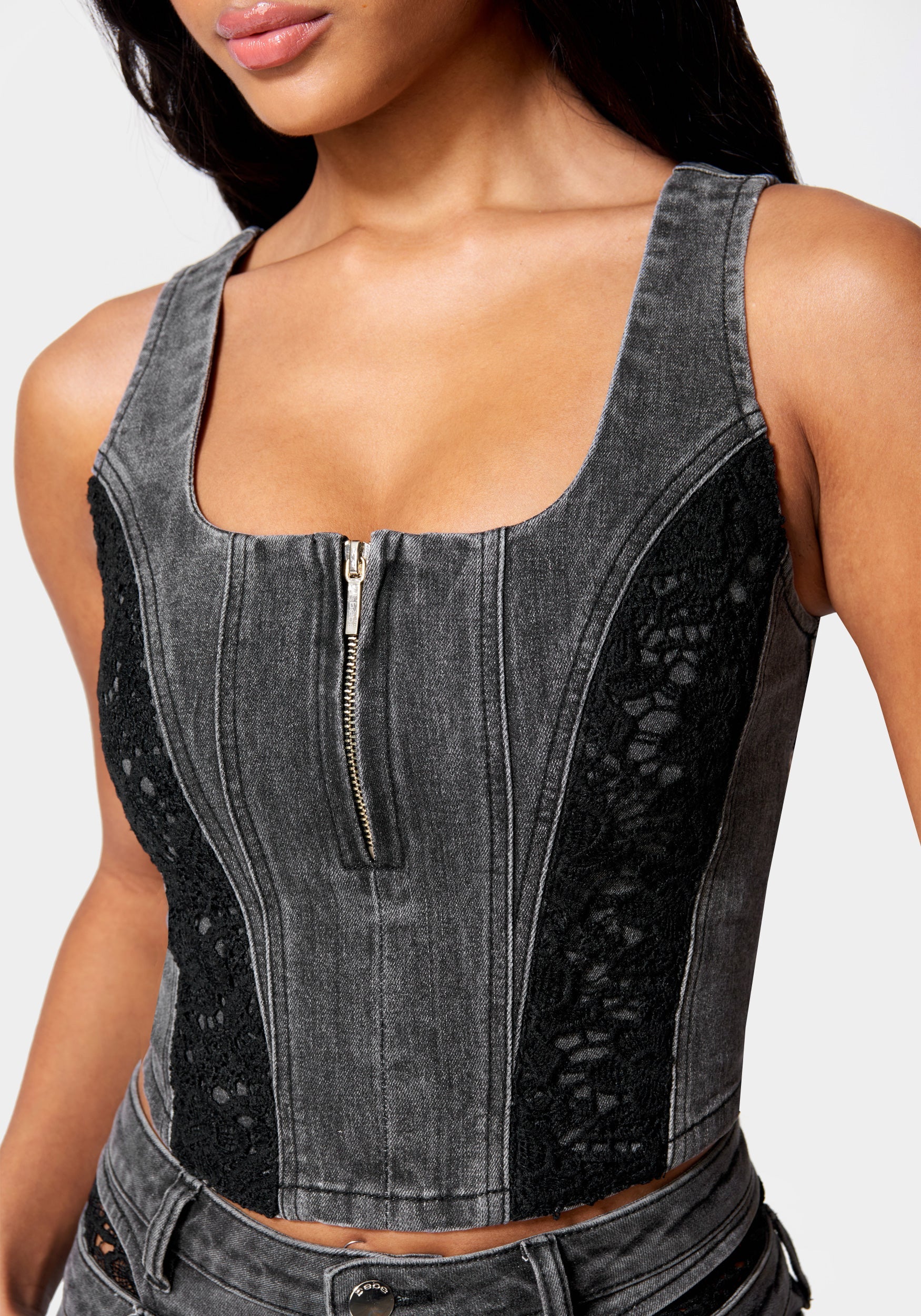 5603-lace-insert-denim-bustier-4.jpg Lace Insert Denim Bustier