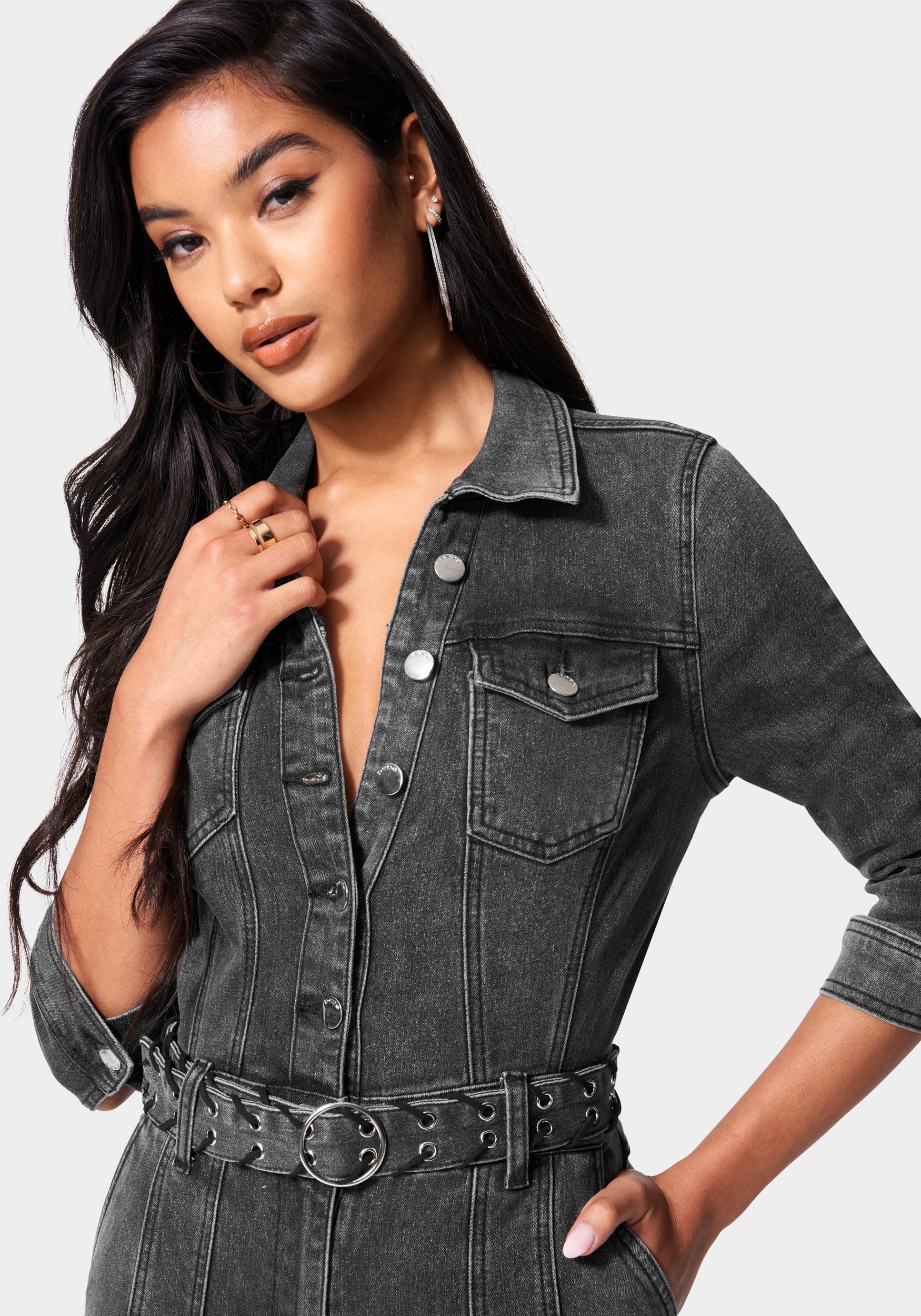 6234-button-down-belted-slim-denim-jumpsuit-4.jpg Button Down Belted Slim Denim Jumpsuit